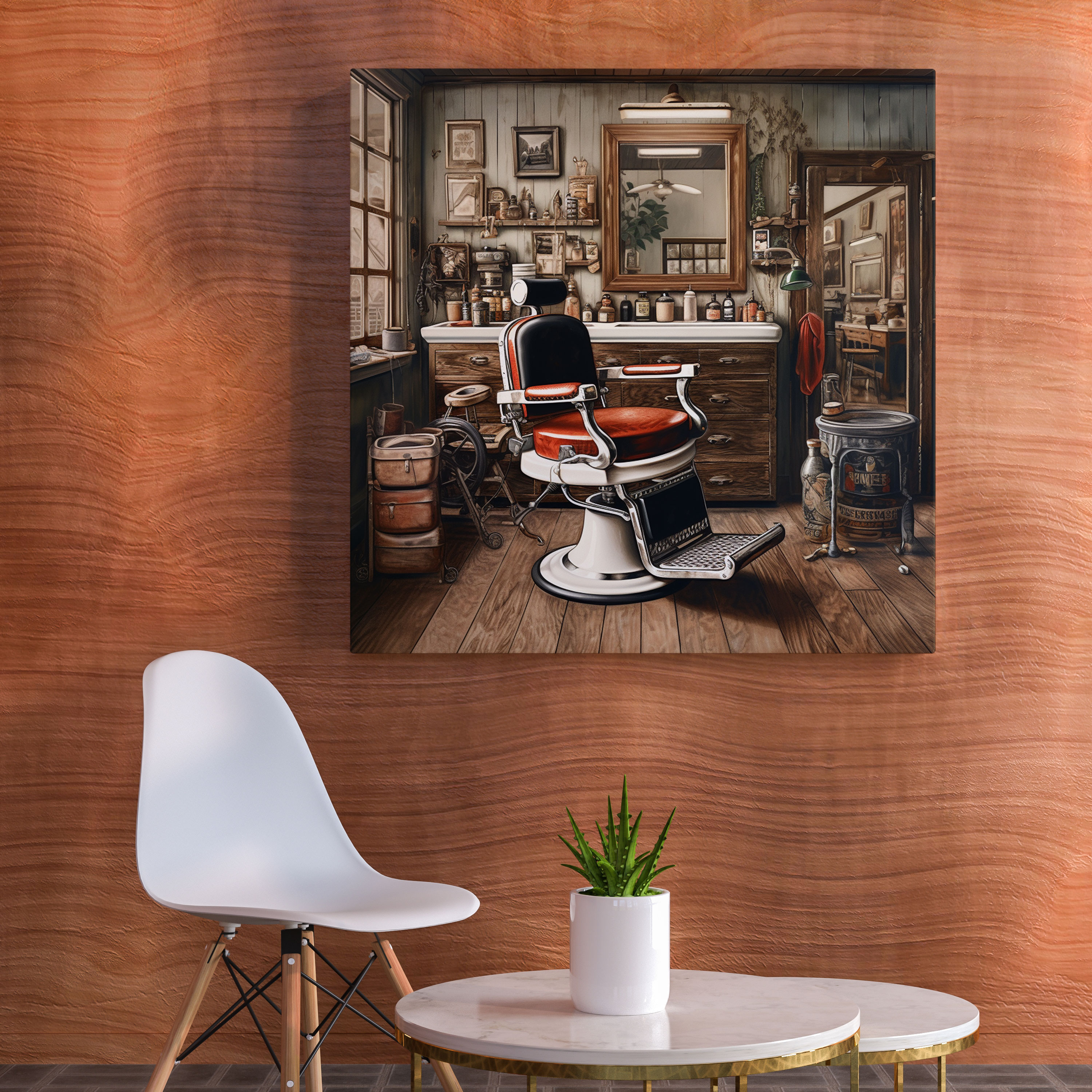 Rustic Barber Canvas Print - Barber, Rustic, Vintage Decor, Home Decoration