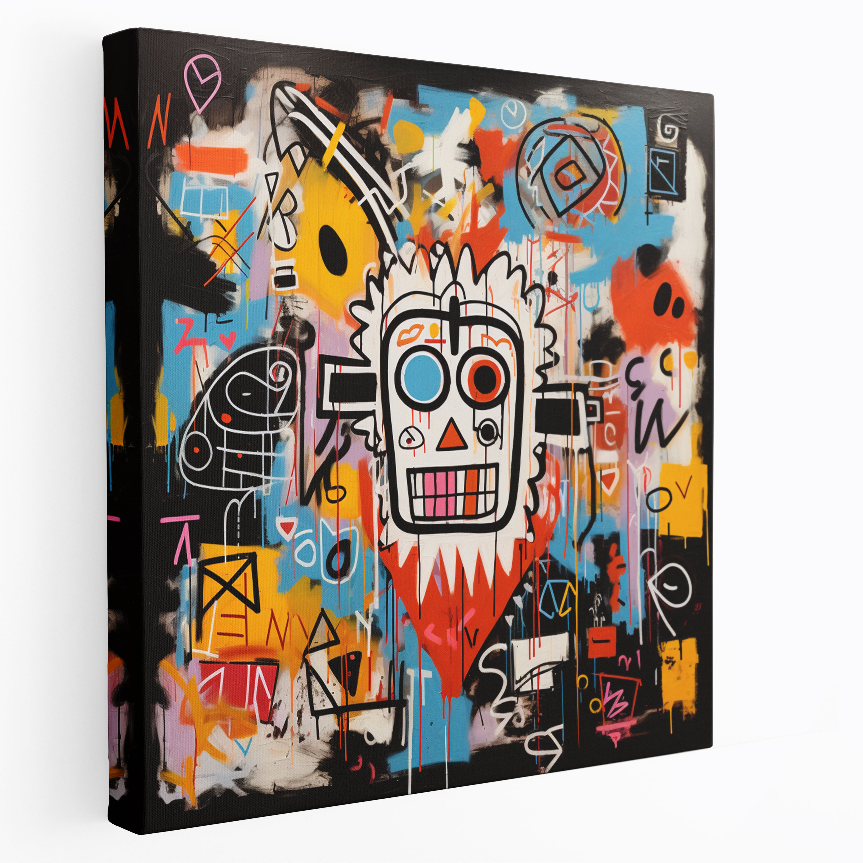 Basquiat Canvas Print - Abstract Graffiti - Basquiat, Wall Decoration, Colorful, Artistic Freedom