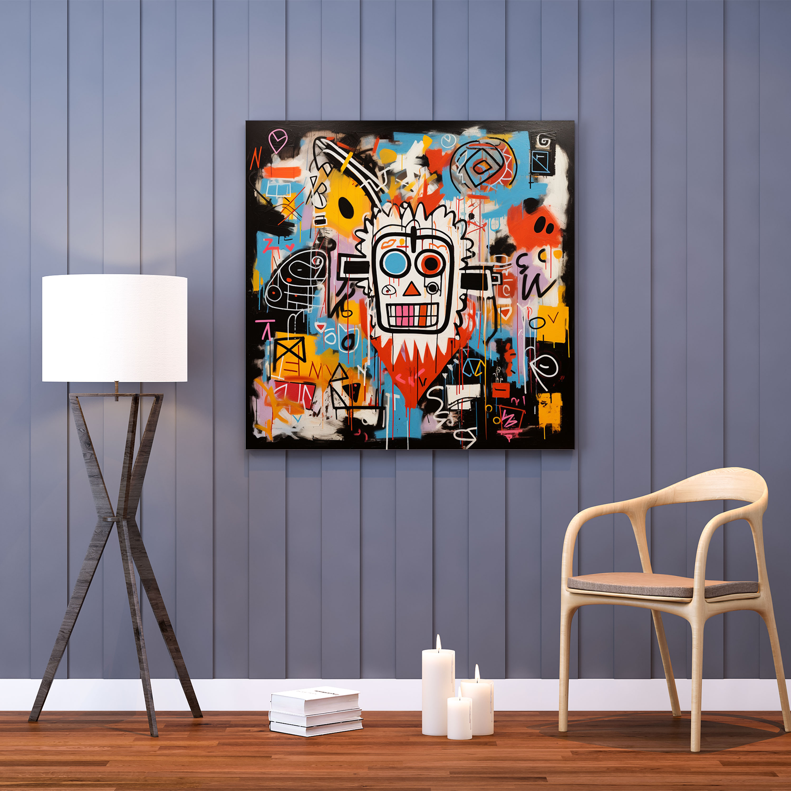 Basquiat Canvas Print - Abstract Graffiti - Basquiat, Wall Decoration, Colorful, Artistic Freedom