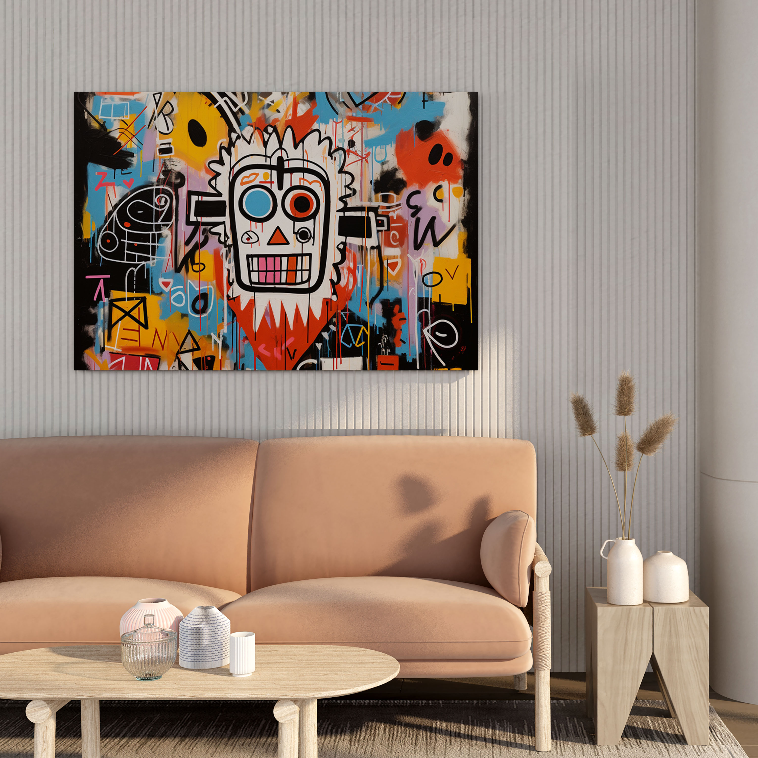 Basquiat Canvas Print - Abstract Graffiti - Basquiat, Wall Decoration, Colorful, Artistic Freedom
