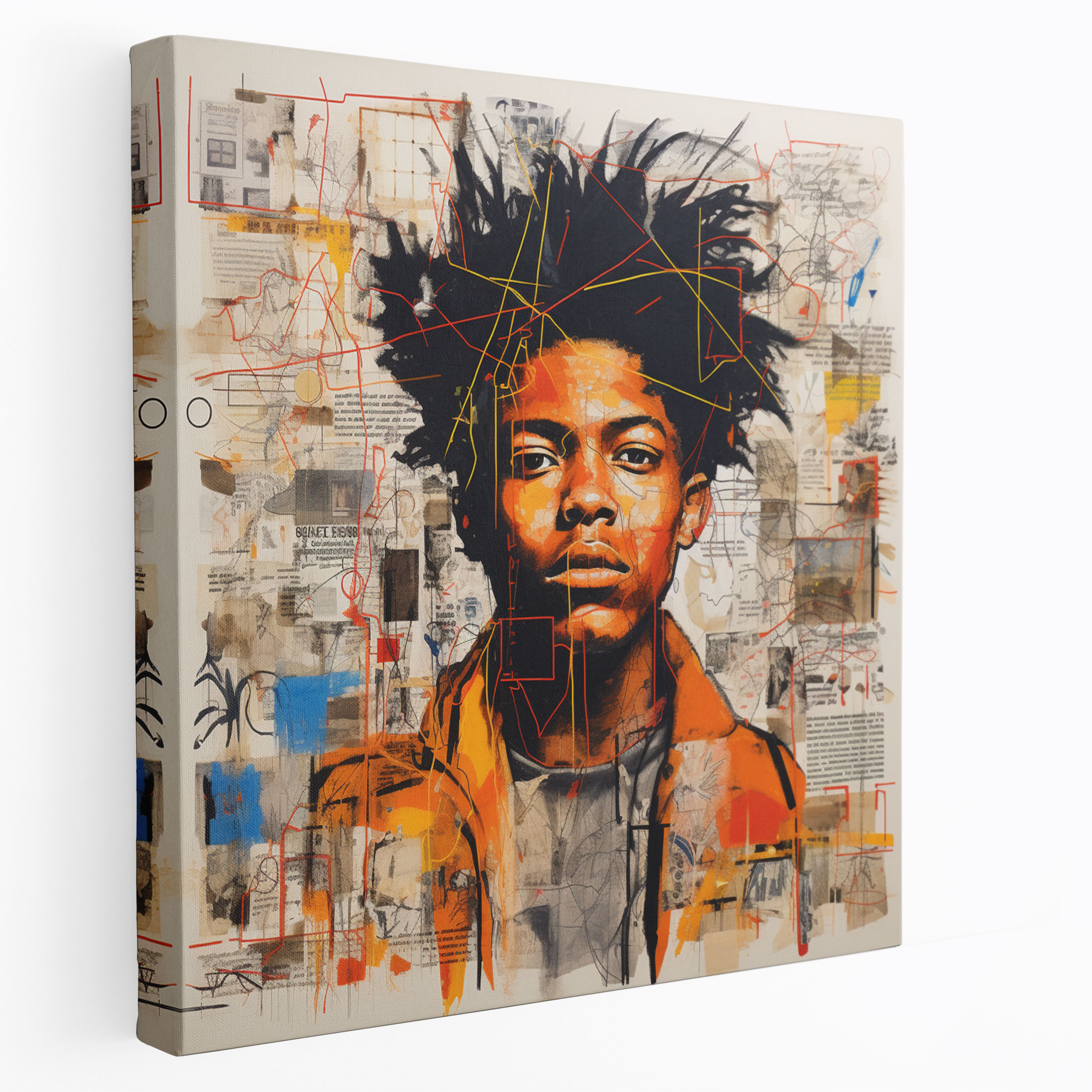 Basquiat Canvas Print - Scribbles Collage - Basquiat, Home Decoration, Collage, Stream Of Consciousness