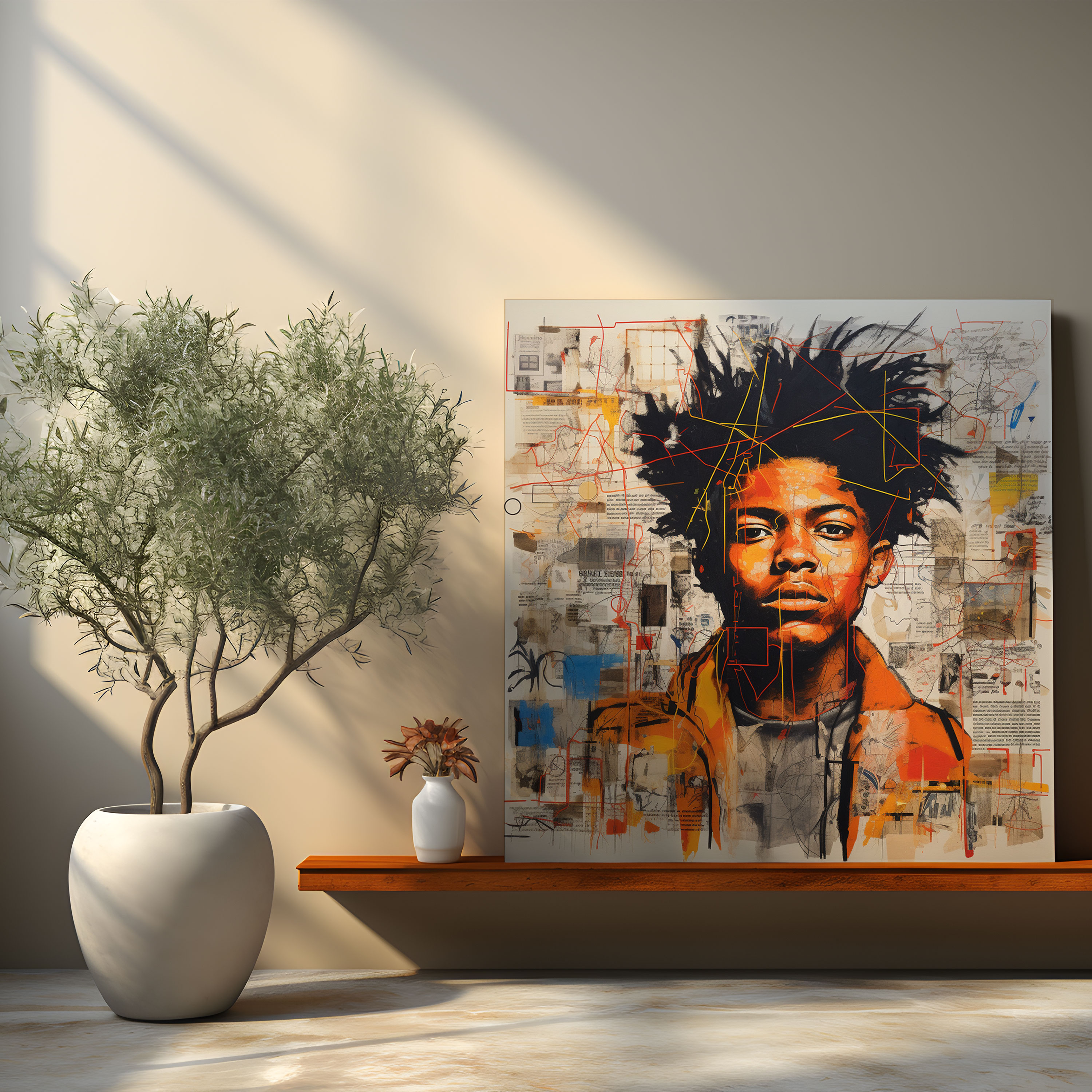 Basquiat Canvas Print - Scribbles Collage - Basquiat, Home Decoration, Collage, Stream Of Consciousness