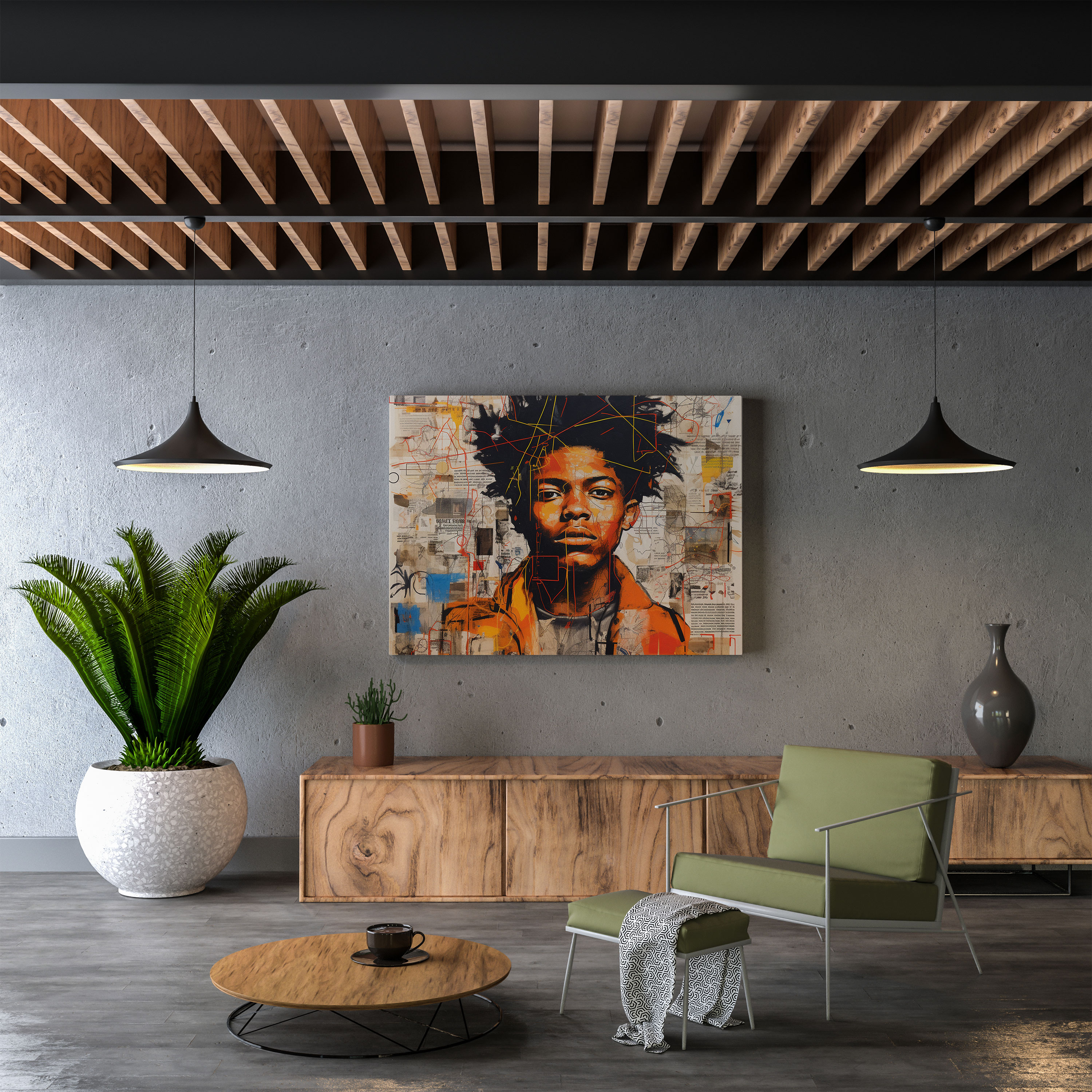 Basquiat Canvas Print - Scribbles Collage - Basquiat, Home Decoration, Collage, Stream Of Consciousness
