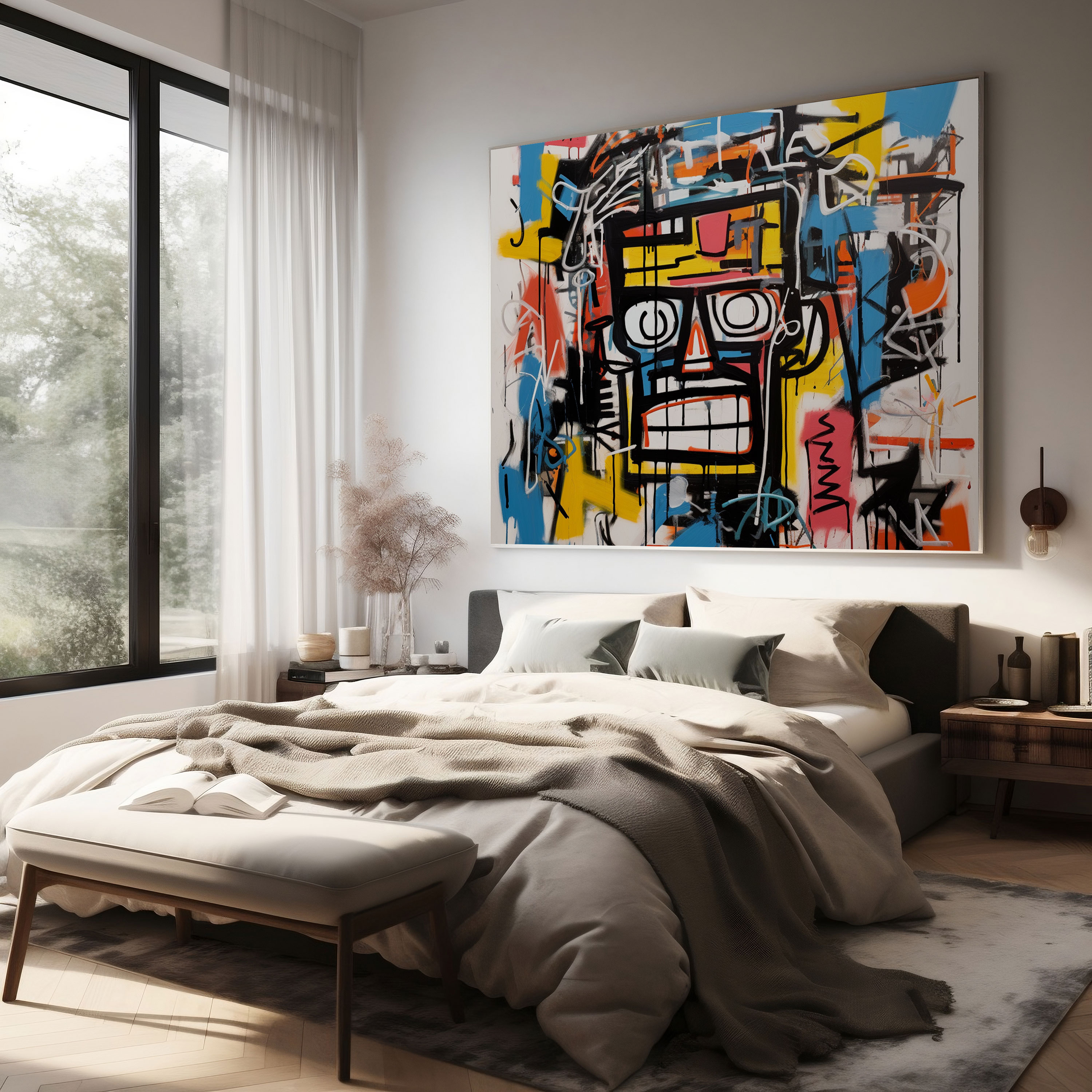 Basquiat'ten İlham Alan Kanvas Tablo - Sokak Sanatı Duvar Sanatı