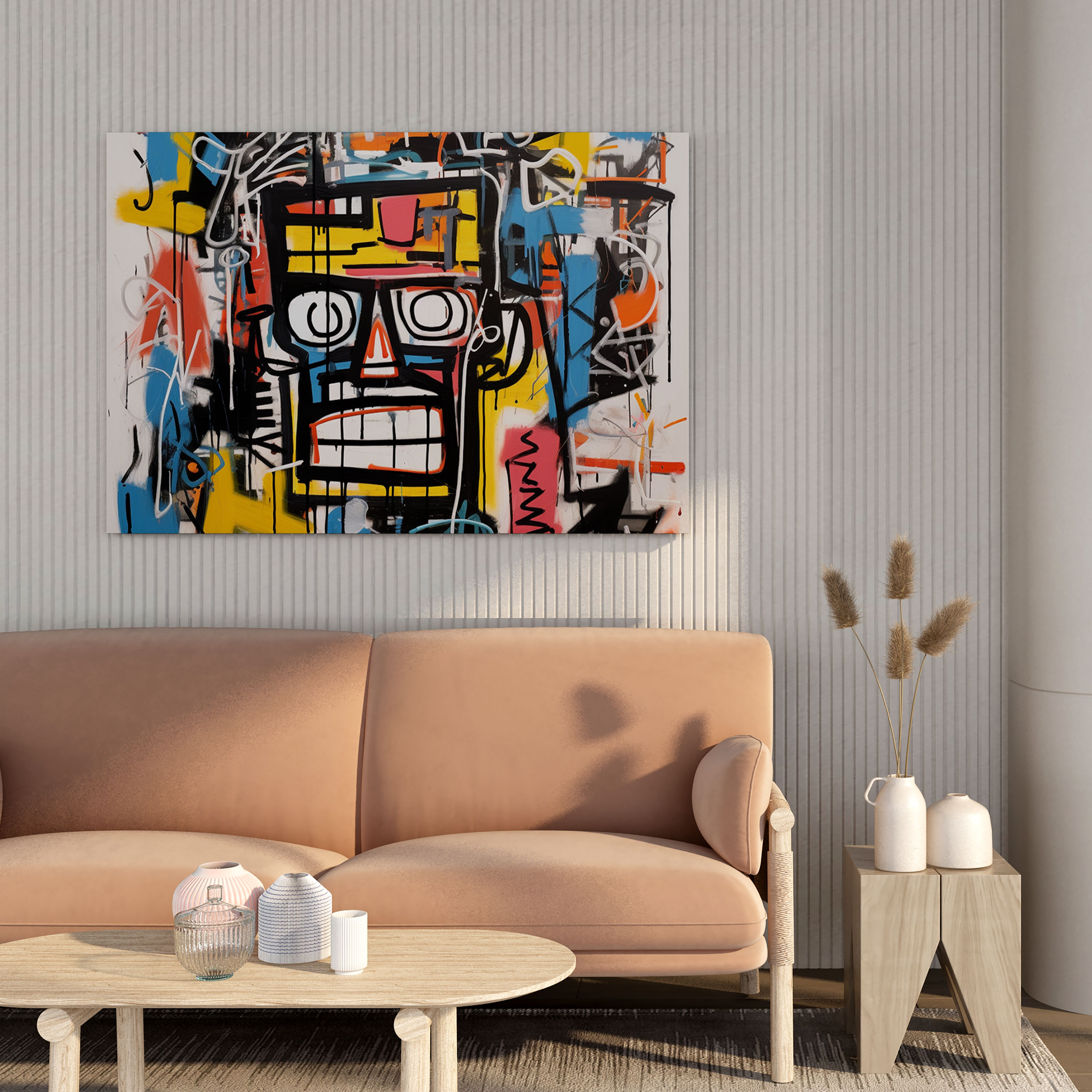 Basquiat'ten İlham Alan Kanvas Tablo - Sokak Sanatı Duvar Sanatı