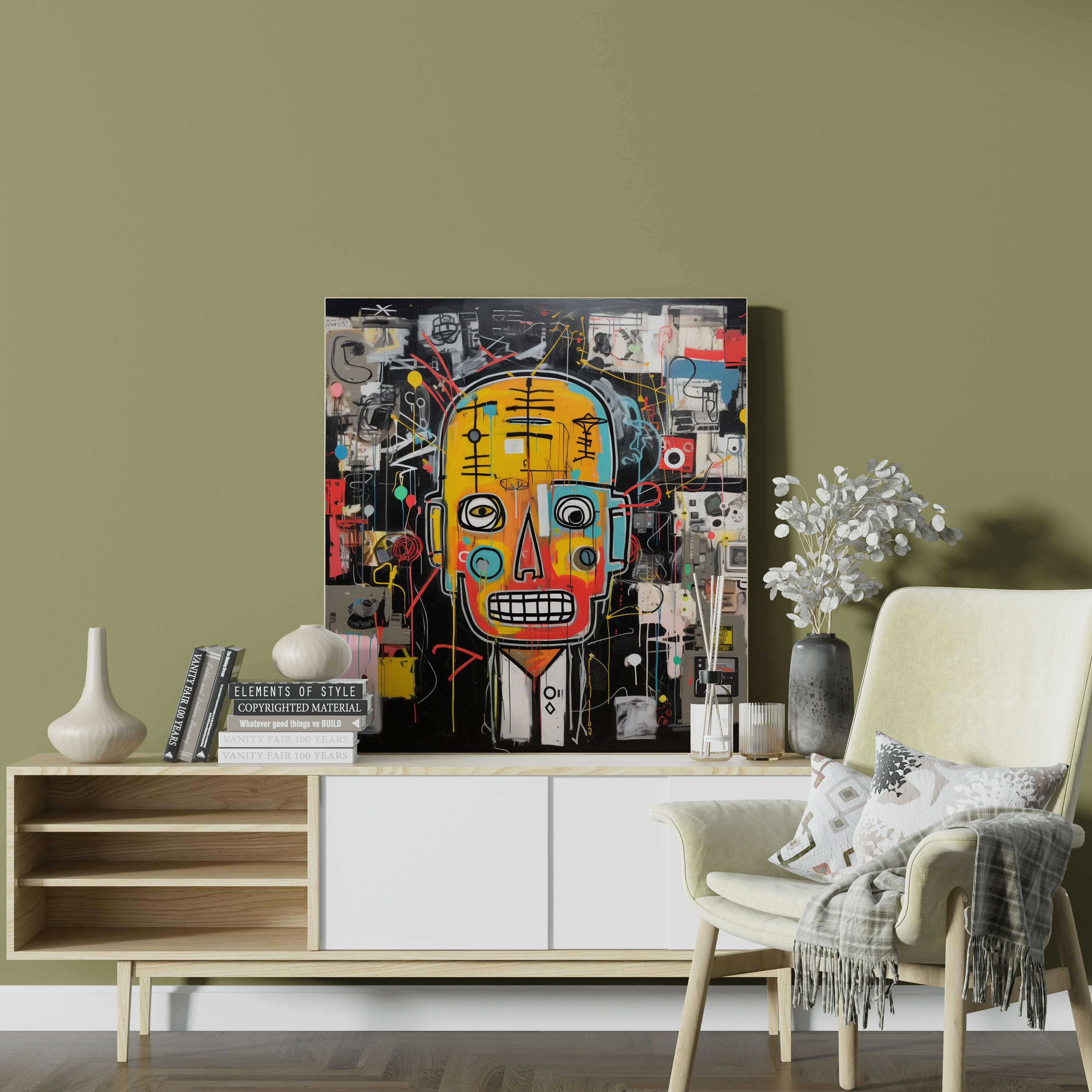 Basquiat-Inspired Canvas Wall Decoration - Basquiat, Wall Art, Message, Basquiat