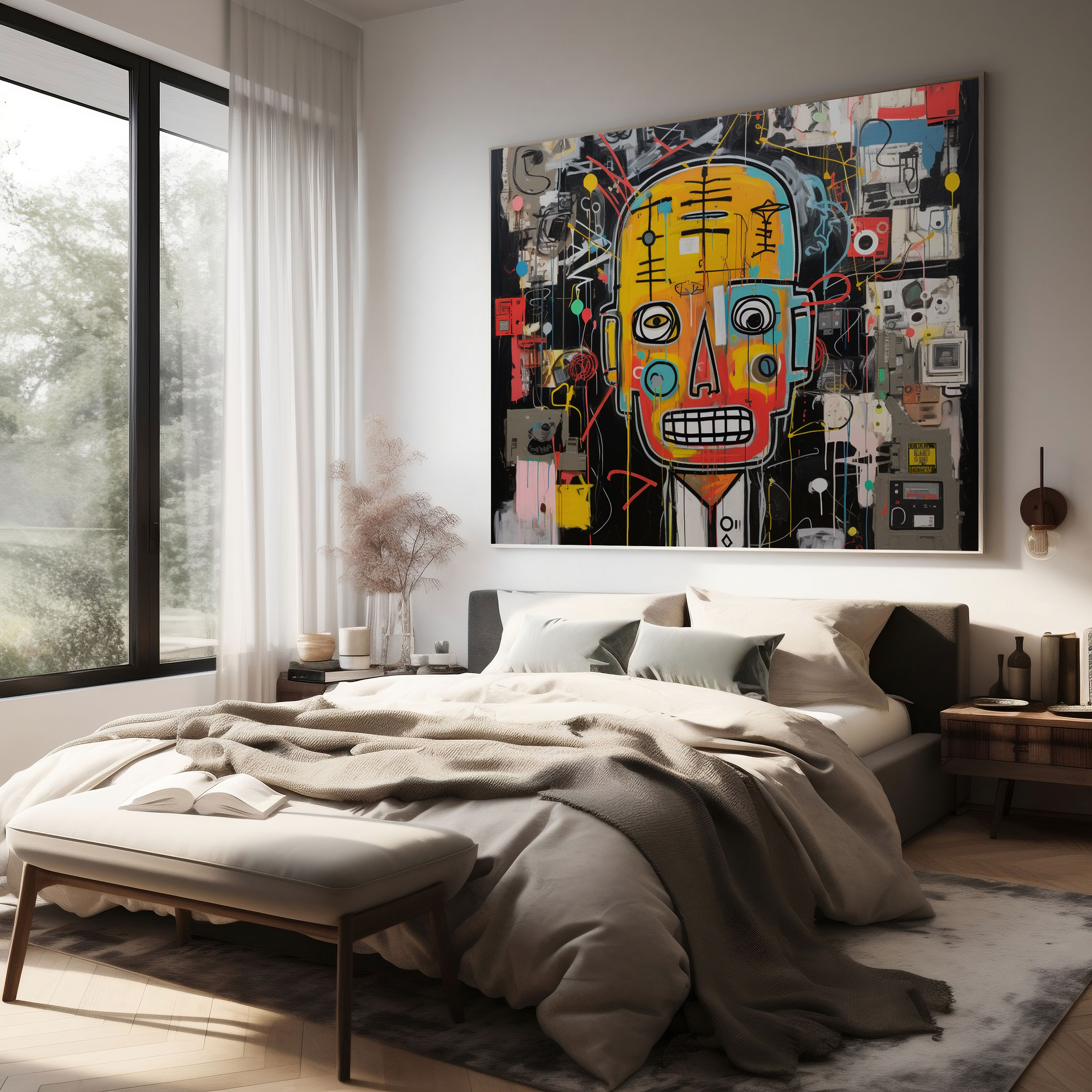 Basquiat-Inspired Canvas Wall Decoration - Basquiat, Wall Art, Message, Basquiat
