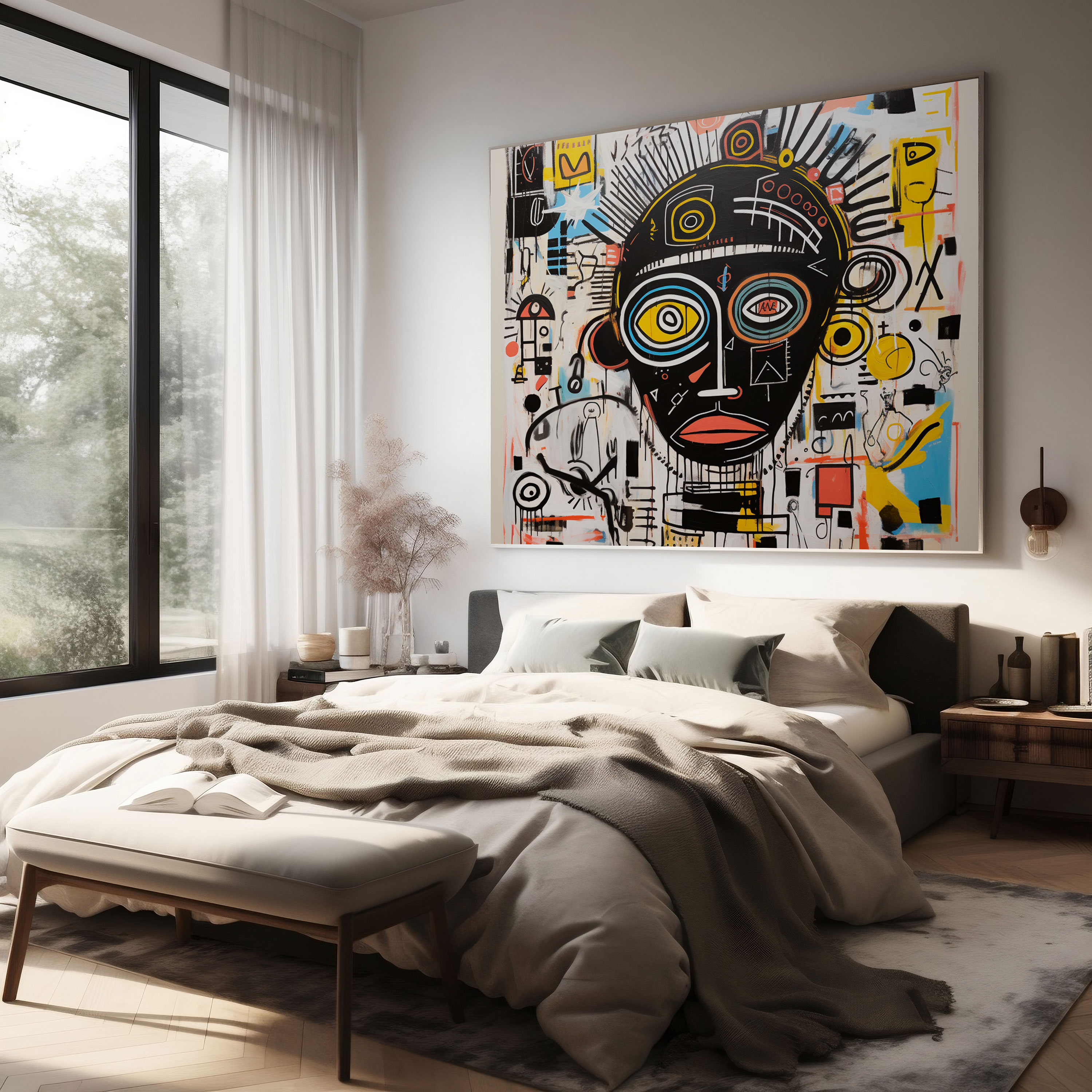 Basquiat Esintili Kanvas Tablo Sanatı - Çeşitlilik Başyapıt Duvar Sanatı