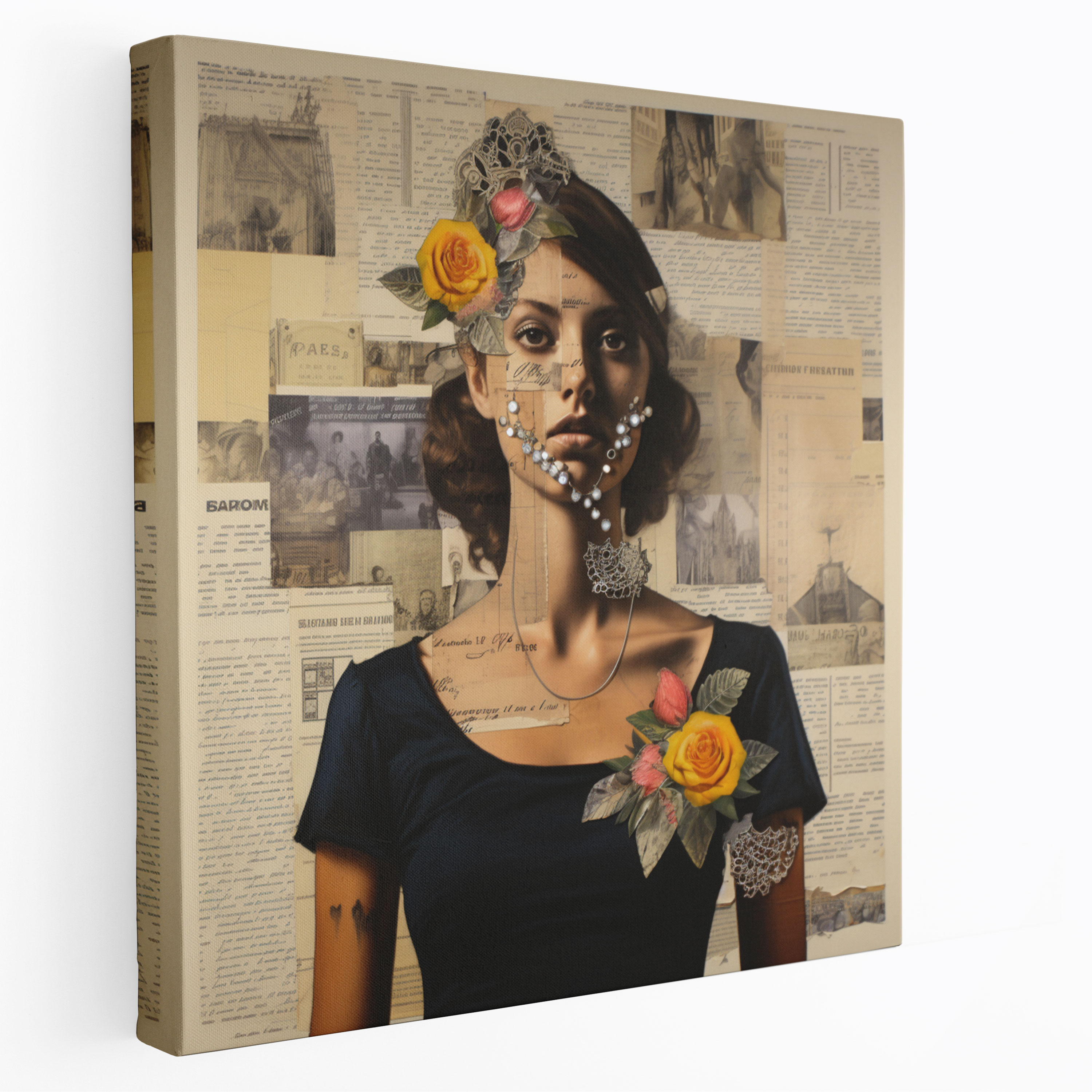 Basquiat Canvas Print - Collage-Style Wall Art - Basquiat, Wall Art, Canvas Print, Collage-Style