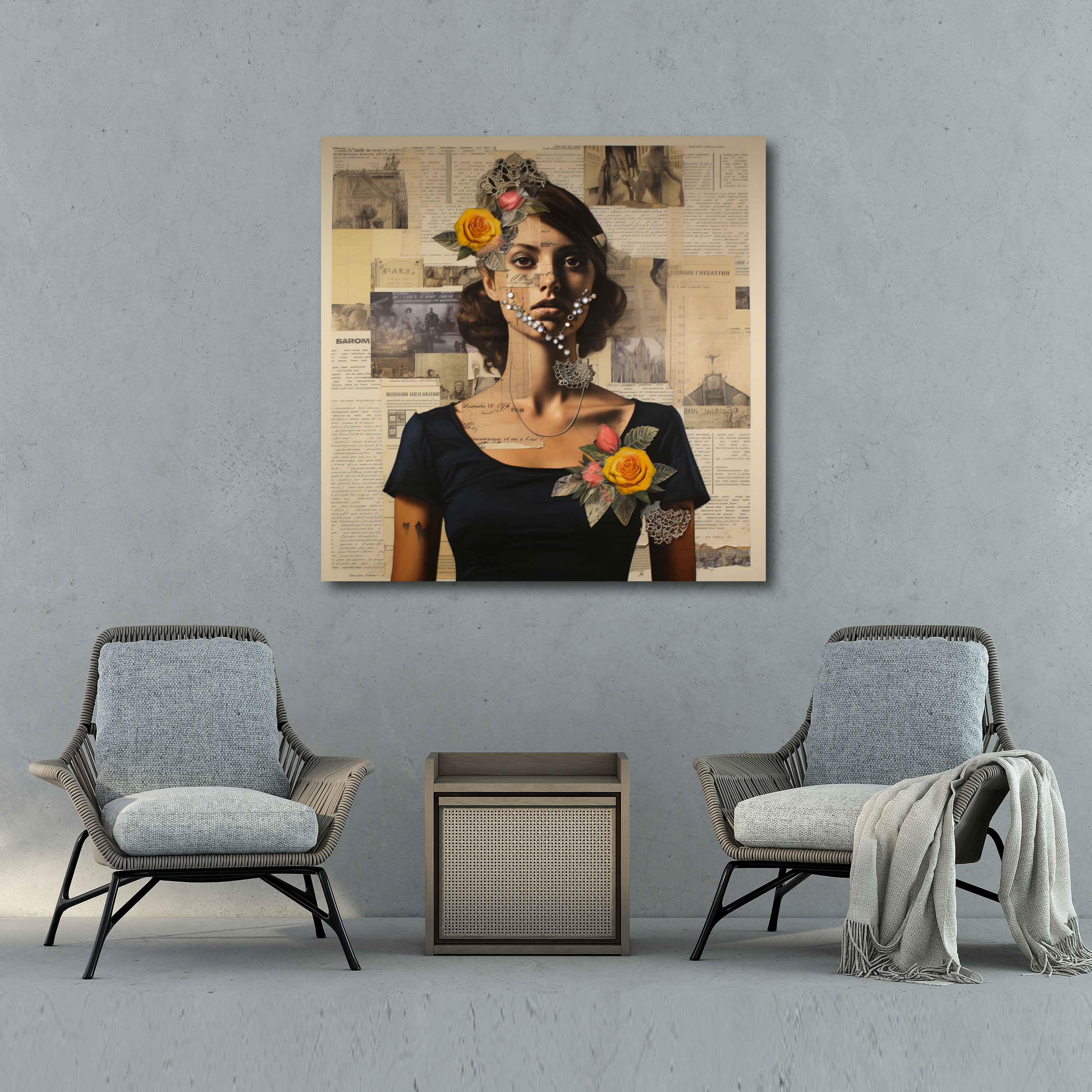 Basquiat Canvas Print - Collage-Style Wall Art - Basquiat, Wall Art, Canvas Print, Collage-Style