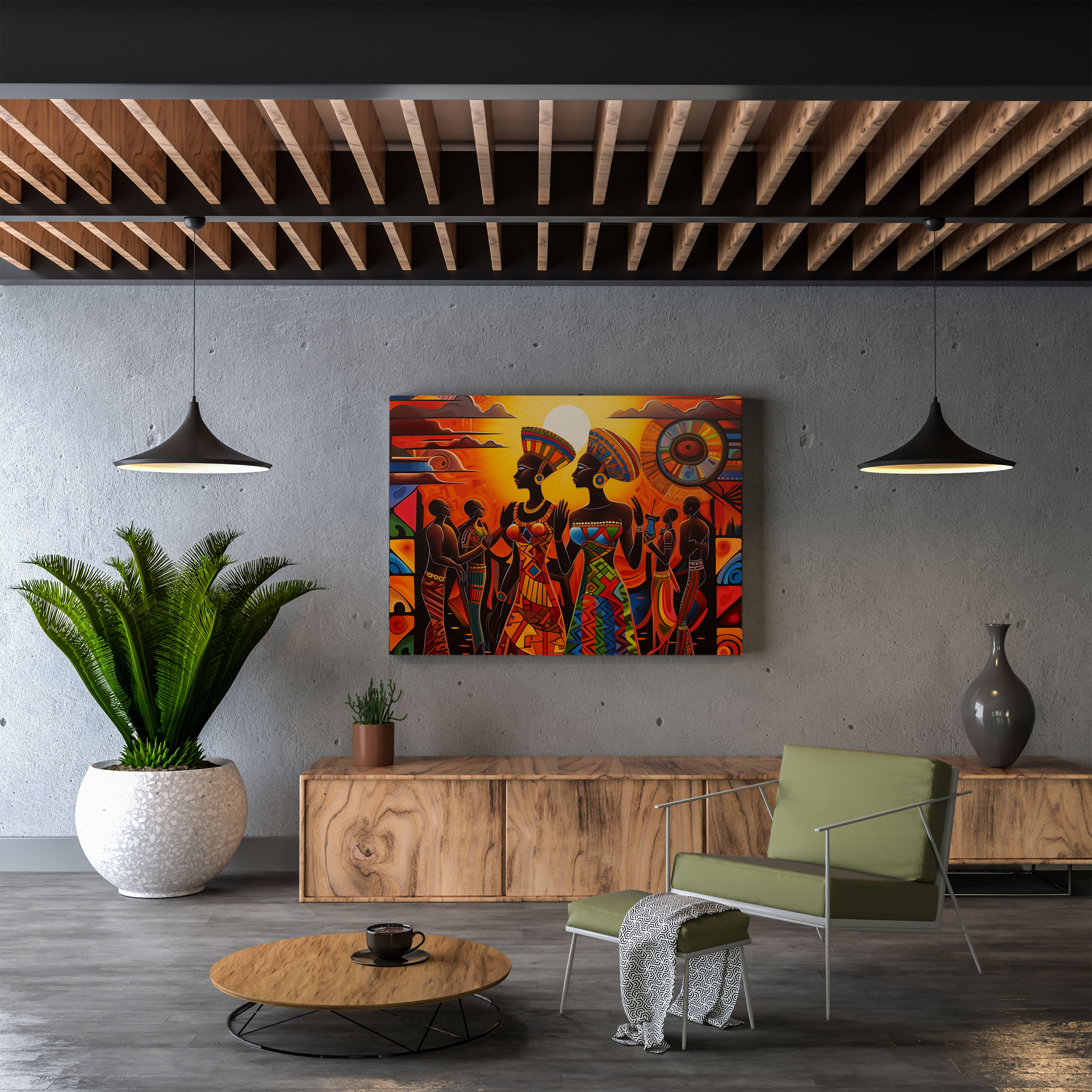 Basquiat Canvas Print - African Art Wall Decoration - Basquiat, Canvas, Rhythmic Patterns, Wall Art
