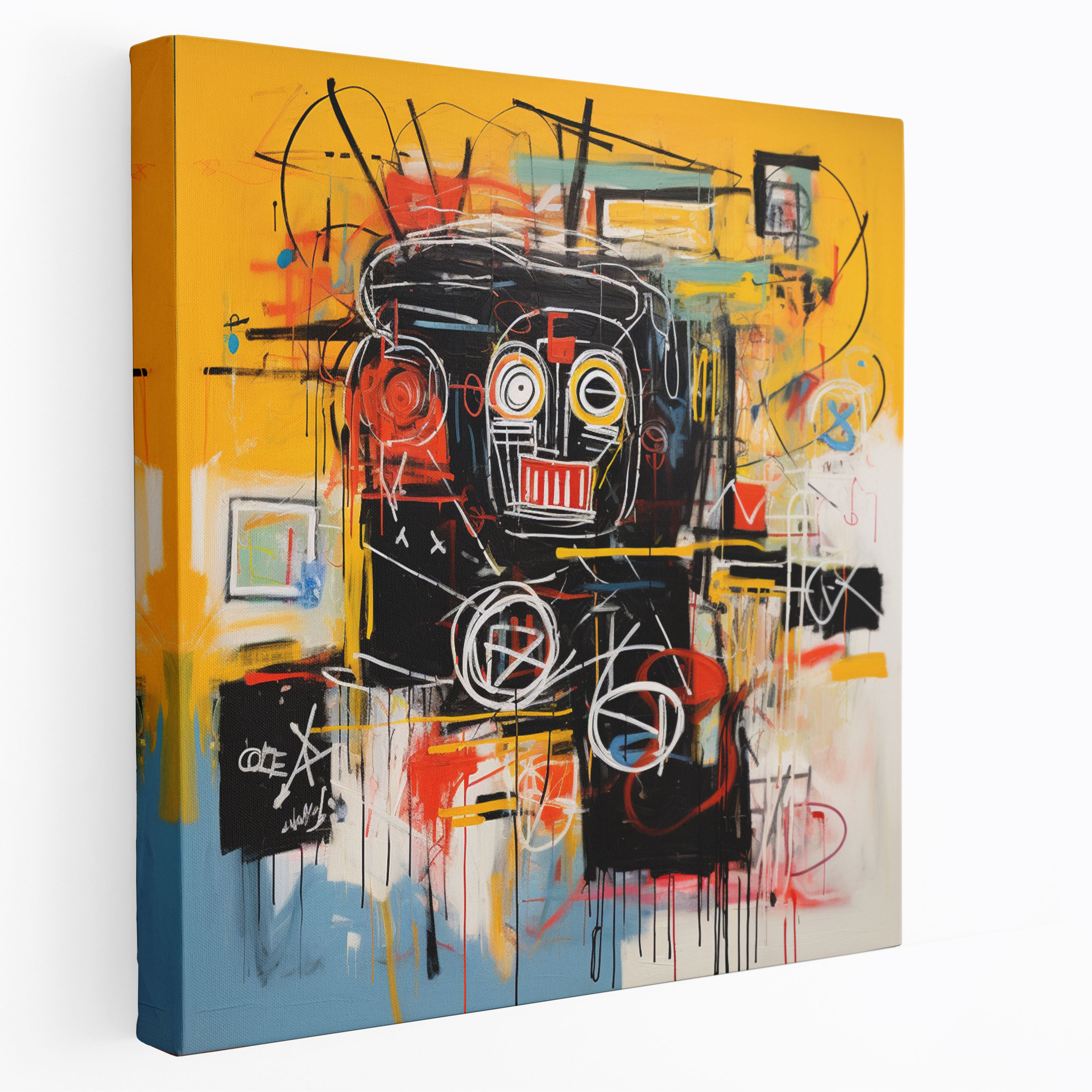 Basquiat Kanvas Tablo - Şehir Enerjisi - Soyut Dışavurumculuk Ev Dekorasyonu
