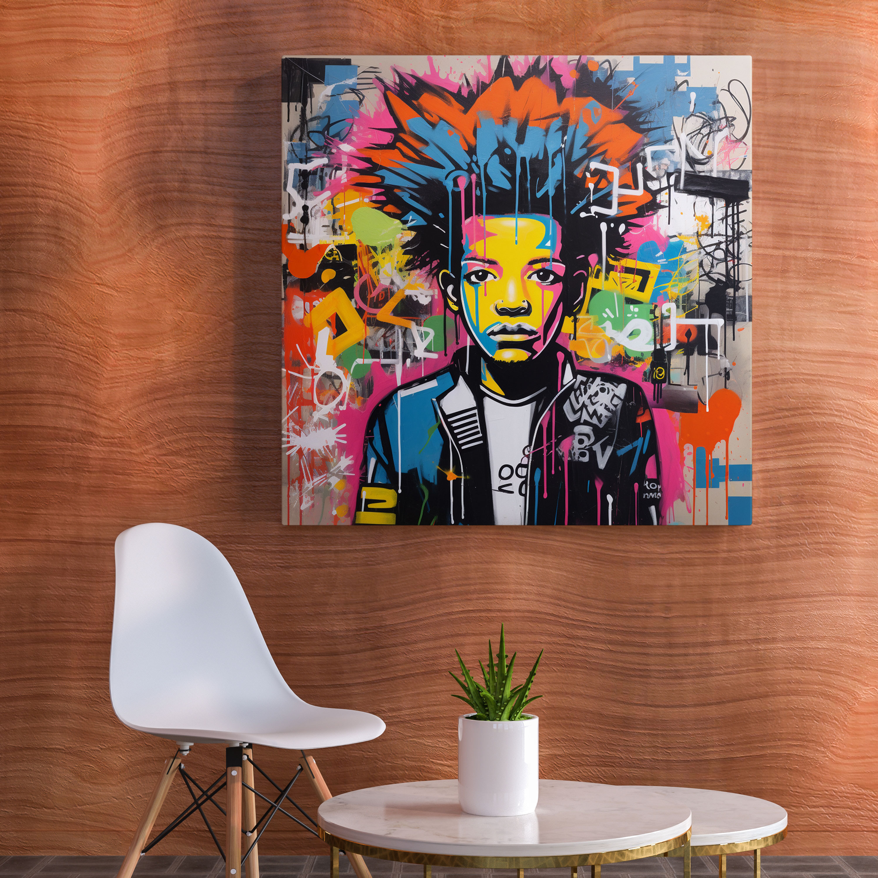 Basquiat Duvar Dekorasyonu - Şehir Graffiti - Kanvas Tablo