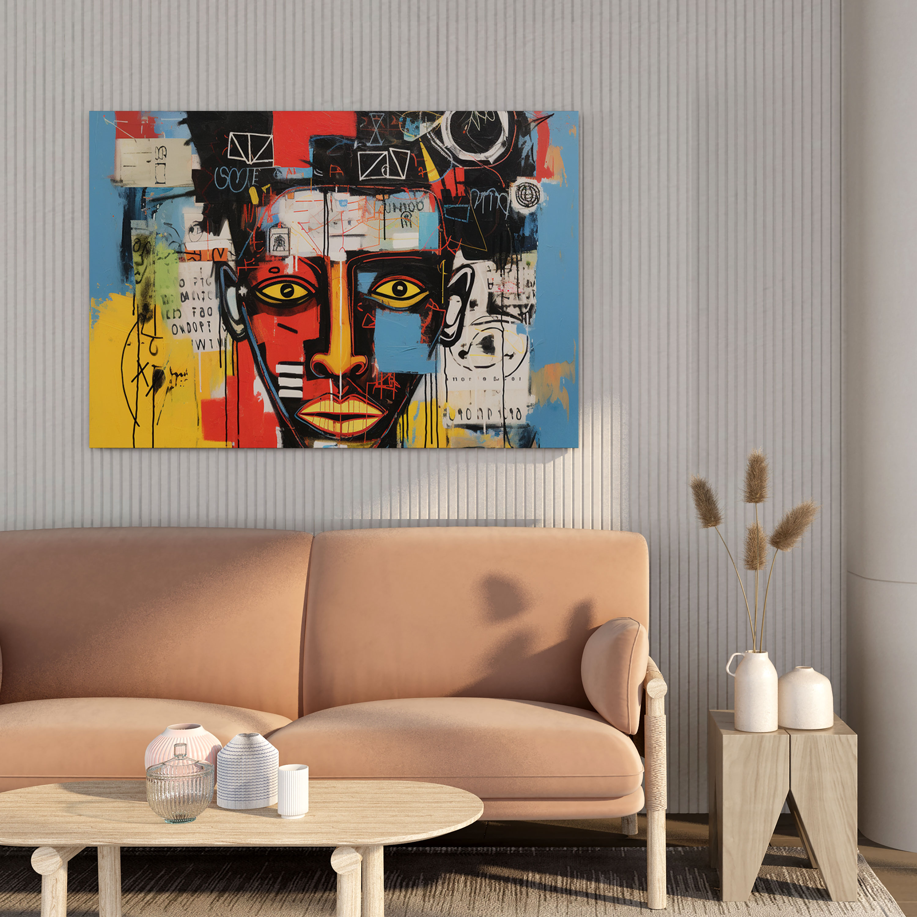 Basquiat Kanvas Tablo - Çok Boyutlu Karışım - Basquiat Karma Medya Kanvas Tablo Kanvas Duvar Sanatı