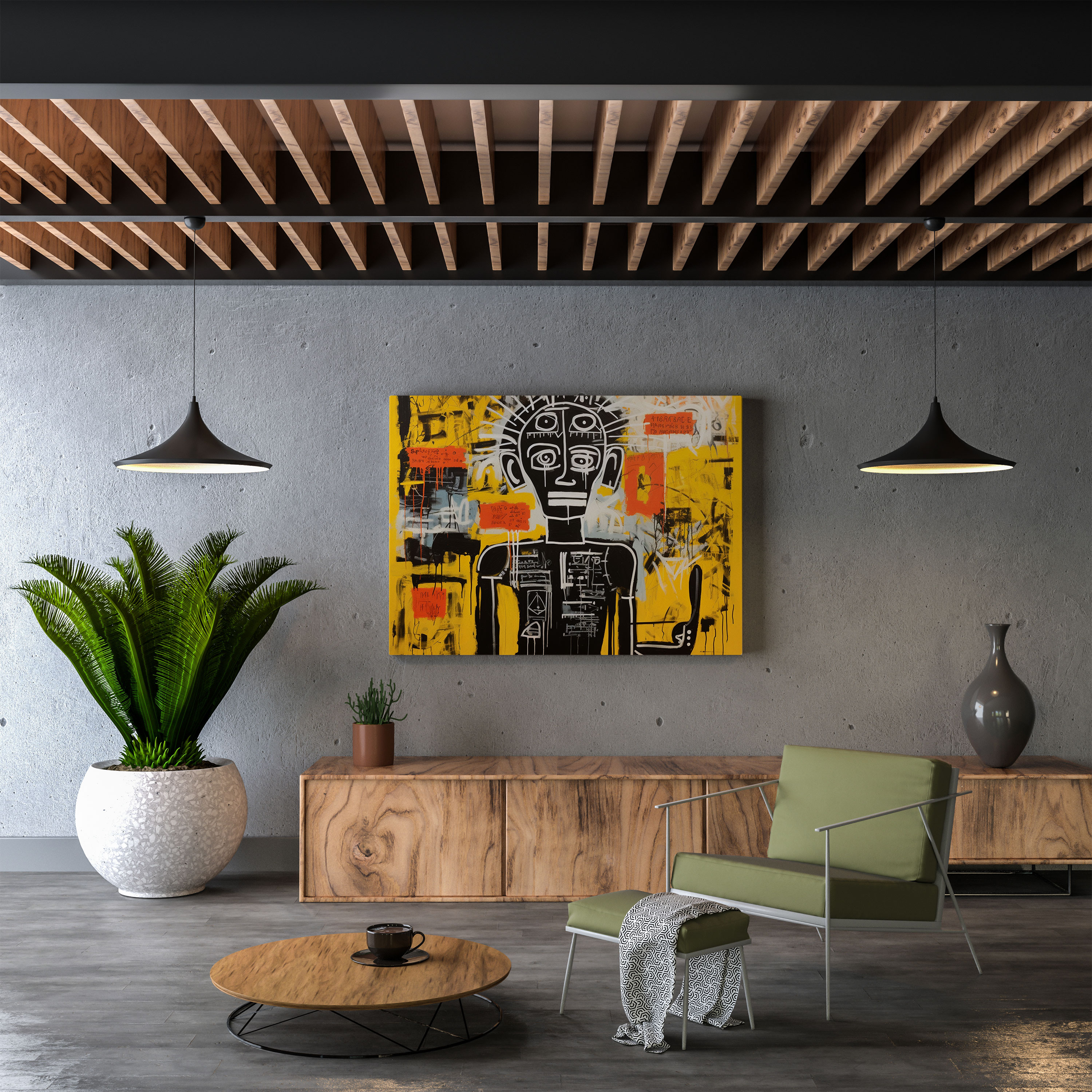 Basquiat Canvas Print - Expressive Calligraphy - Basquiat, Expressive Brushwork, Canvas, Calligraphy