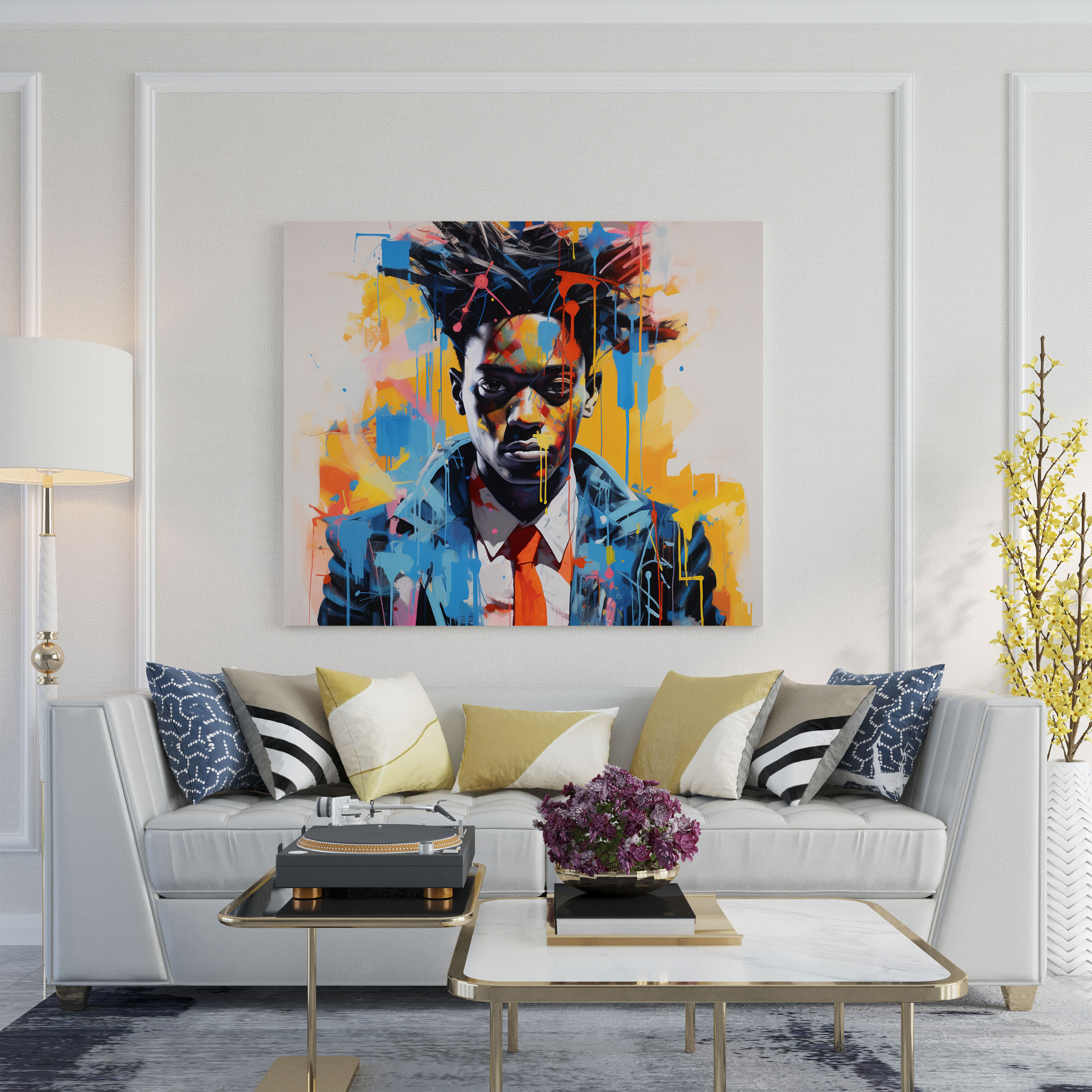 Basquiat Portraiture Canvas Print - Basquiat, Wall Art, Canvas Wall Art, Canvas Print