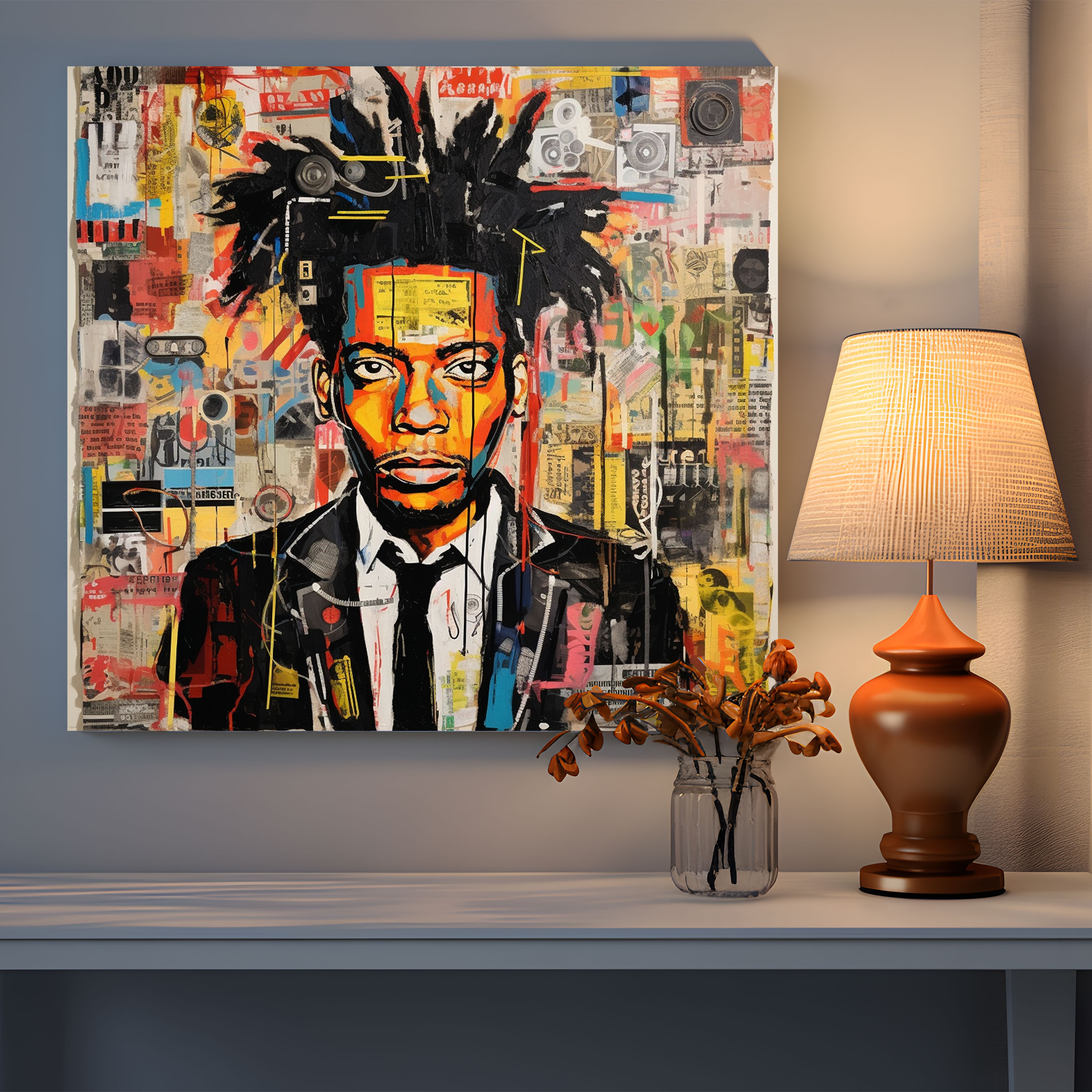 Basquiat Kelime Oyunu Duvar Sanatı - Siyasi Farkındalık Ev Dekorasyonu Kanvas Tablo