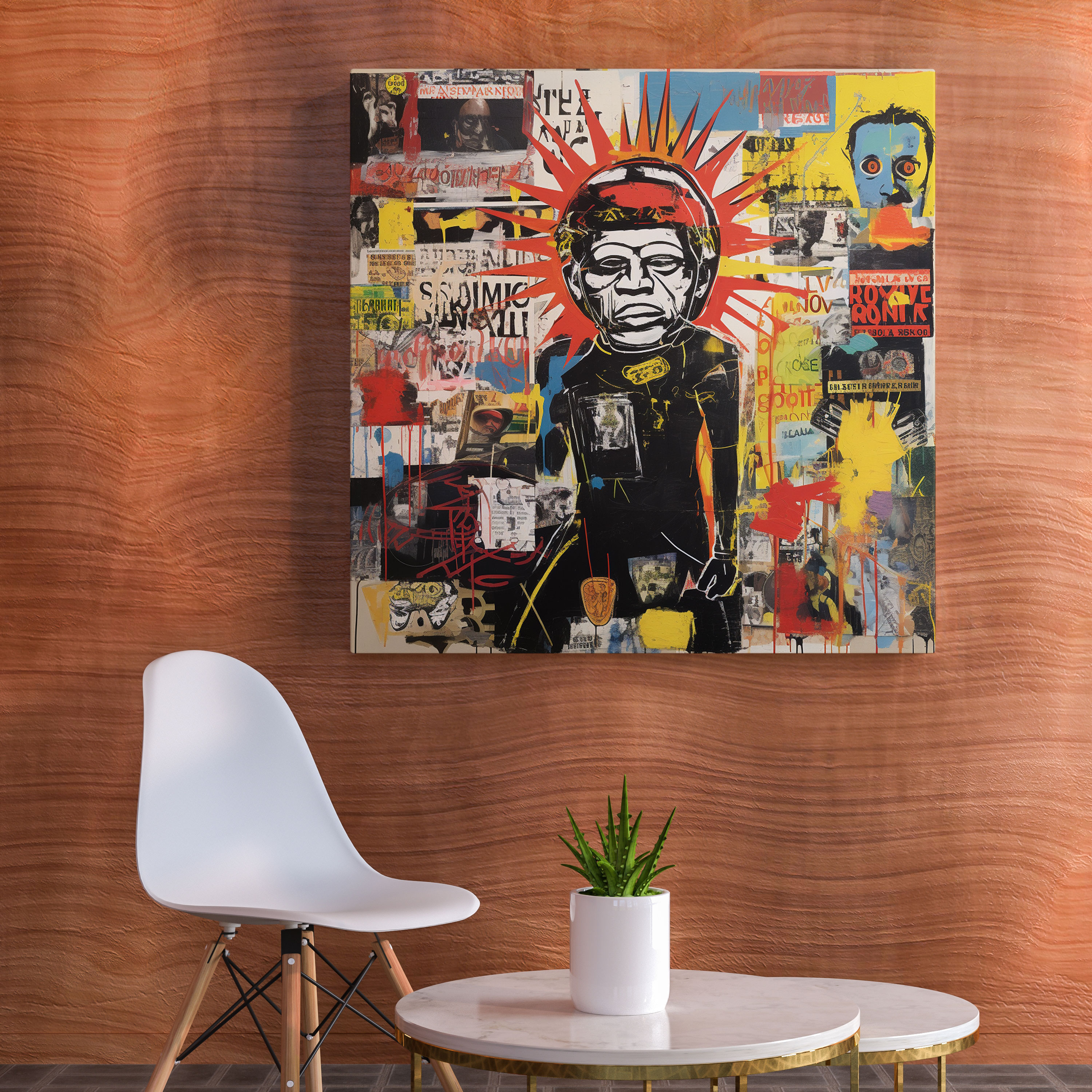 Basquiat Kolaj Duvar Sanatı - Etkileyici Görsel Unsurlar Duvar Dekorasyonu