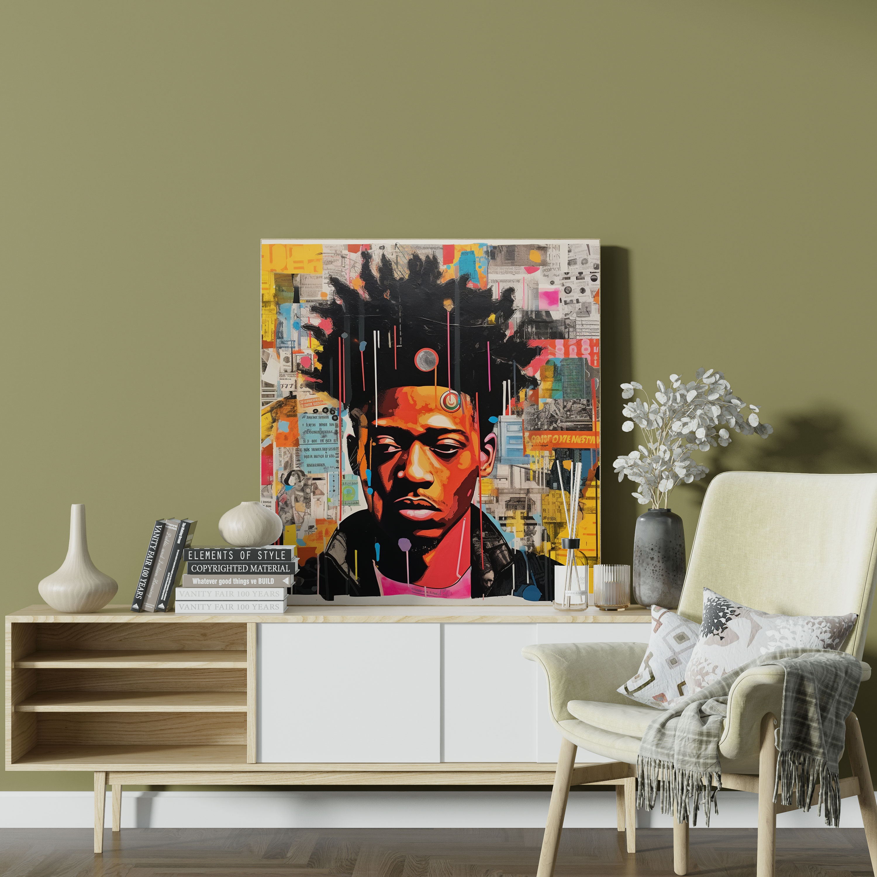 Basquiat Canvas Print - Abstract Mixed Media Collage With Texts And Images - Basquiat, Wall Art, Basquiat, Canvas Print