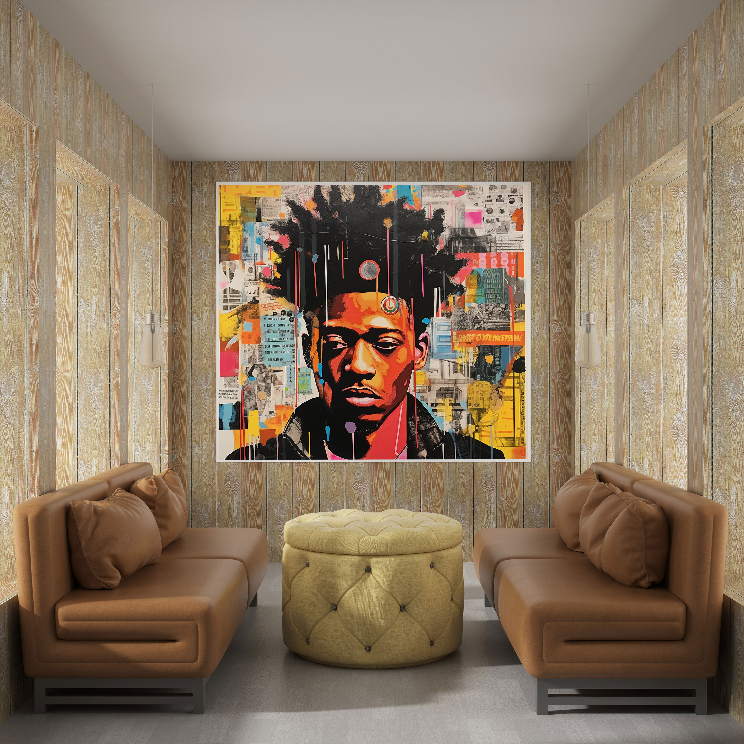 Basquiat Canvas Print - Abstract Mixed Media Collage With Texts And Images - Basquiat, Wall Art, Basquiat, Canvas Print
