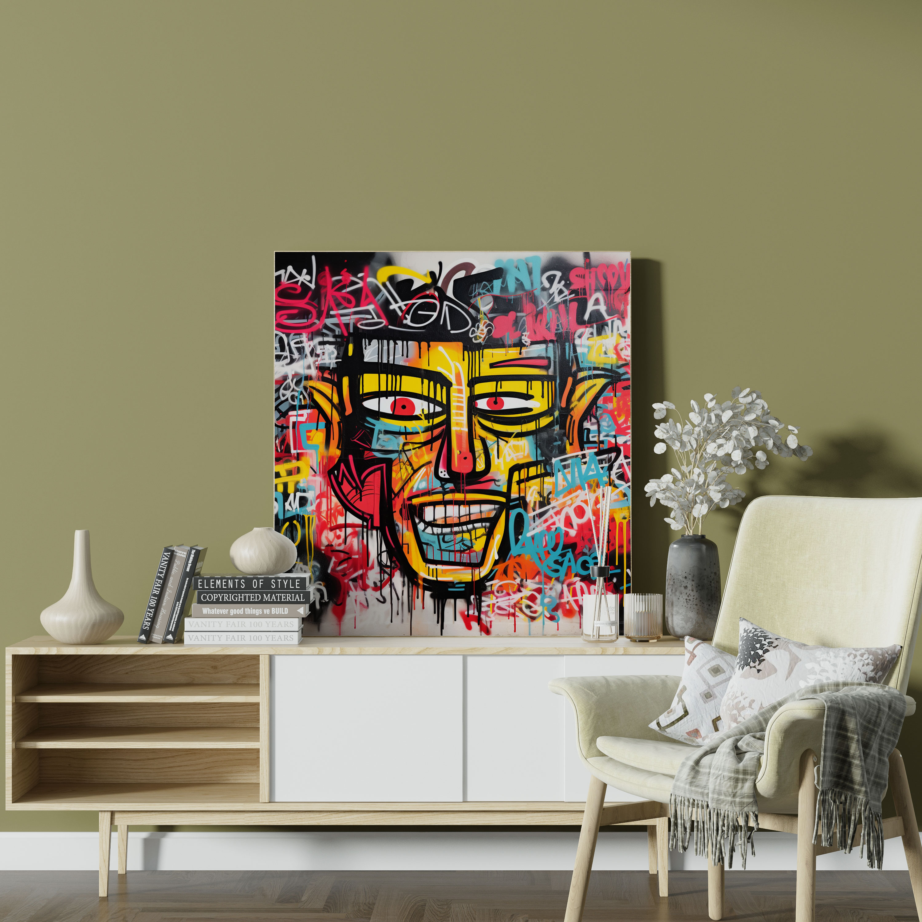 Basquiat Wall Art - Bold Graffiti-Style Lettering With Iconic Quotes - Basquiat, Wall Art, Basquiat, Canvas Artwork