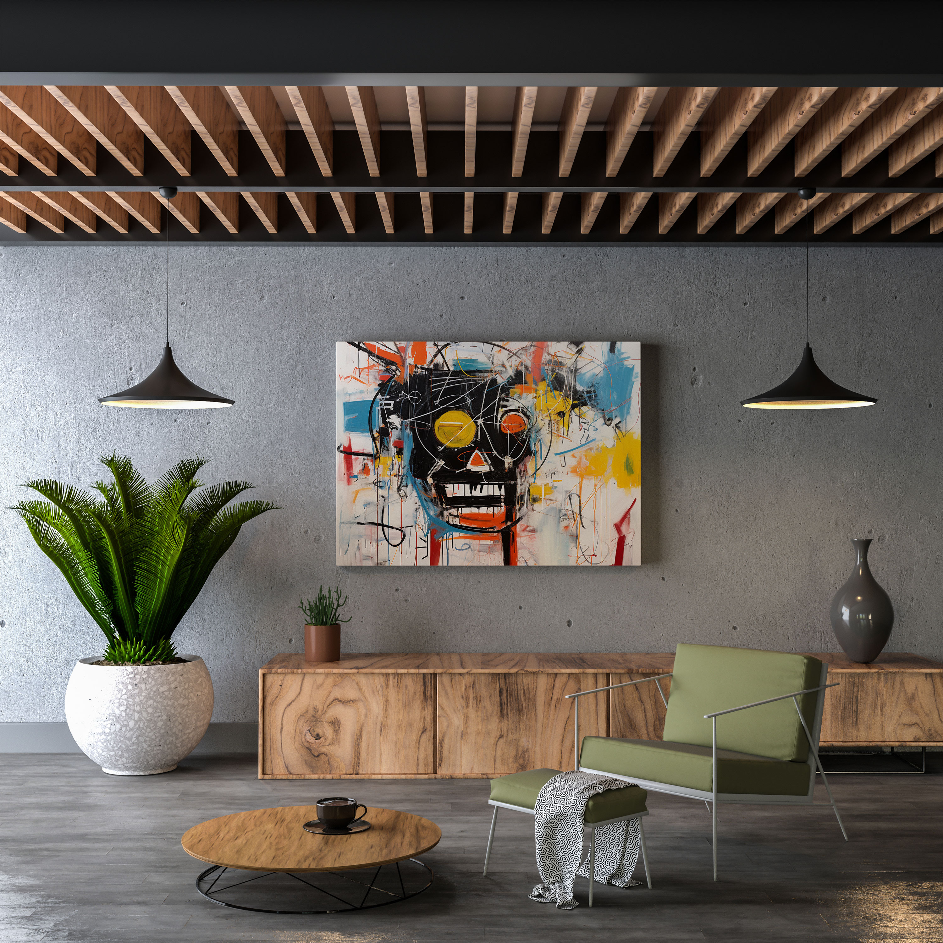 Basquiat Canvas Print - Abstract Expressionist Painting With Energetic Brushwork - Basquiat, Unique Wall Art, Abstract Expressionist Painting, Canvas Wall Art