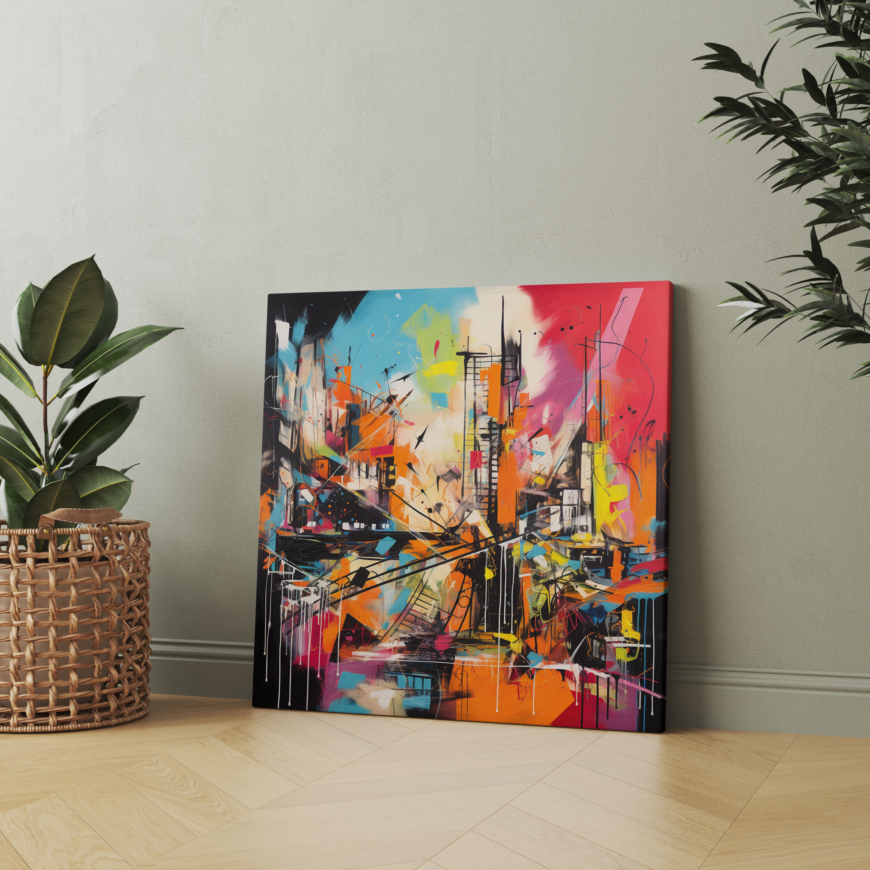 Basquiat Canvas Print - Urban Abstract Wall Art - Basquiat, Abstract Art, Home Decoration, Canvas Wall Art