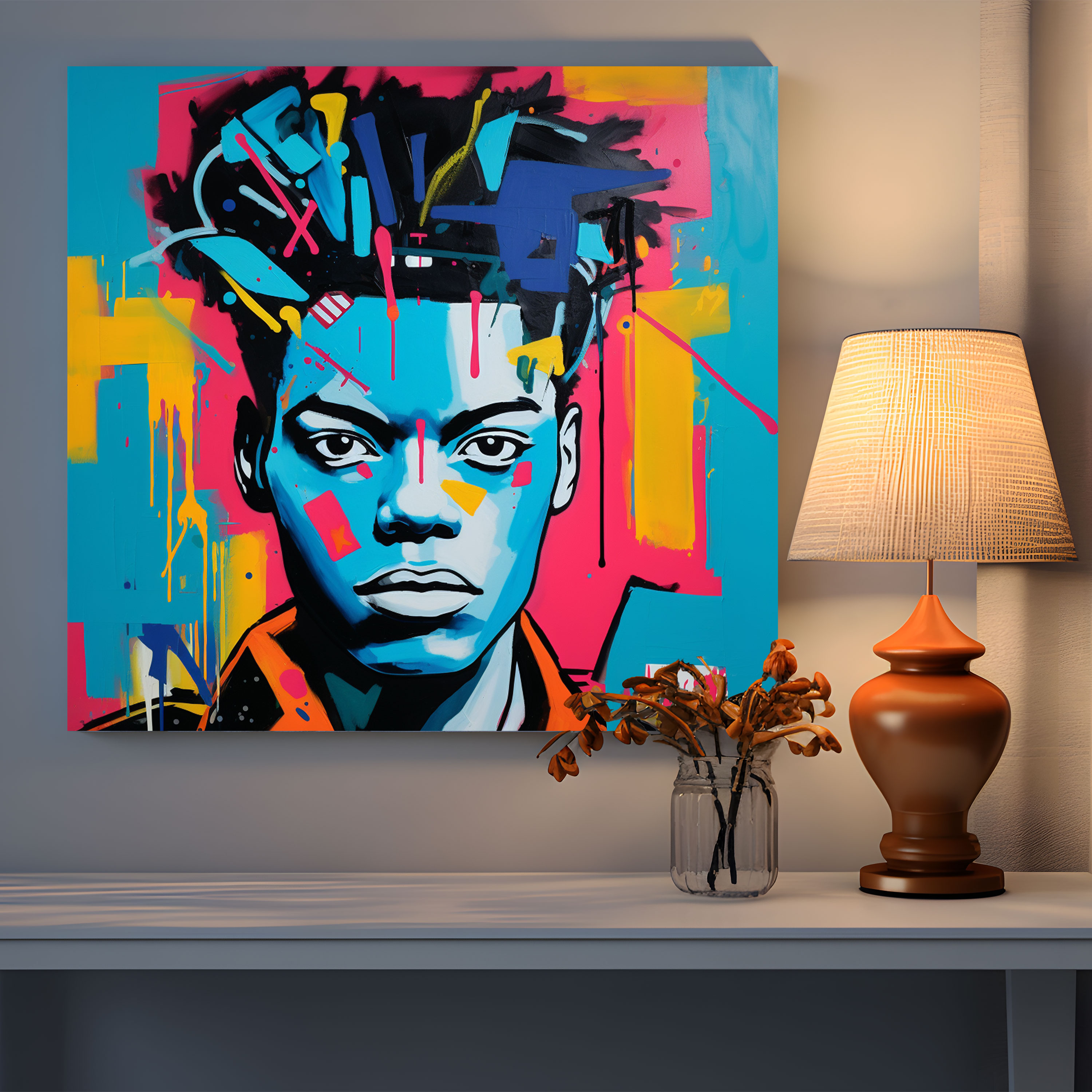 Basquiat Wall Art - Pop Art Canvas Print - Basquiat, Canvas Wall Art, Expressive Style, Pop Art Inspired