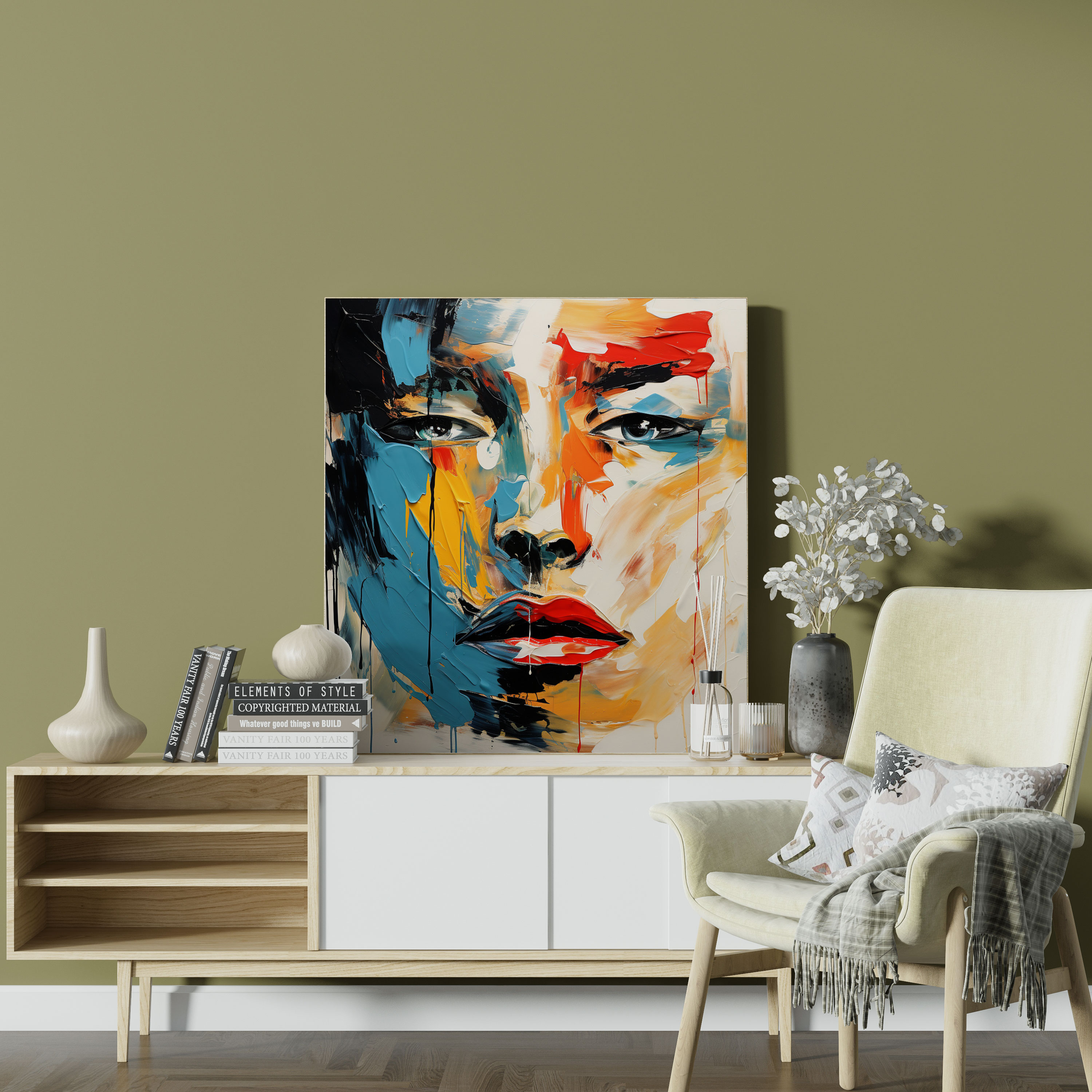 Basquiat Duvar Dekorasyonu - Neo-Ekspresyonist Kanvas Tablo - Basquiat Duvar Sanatı Dekorasyon Dikkat Çekici Sanat
