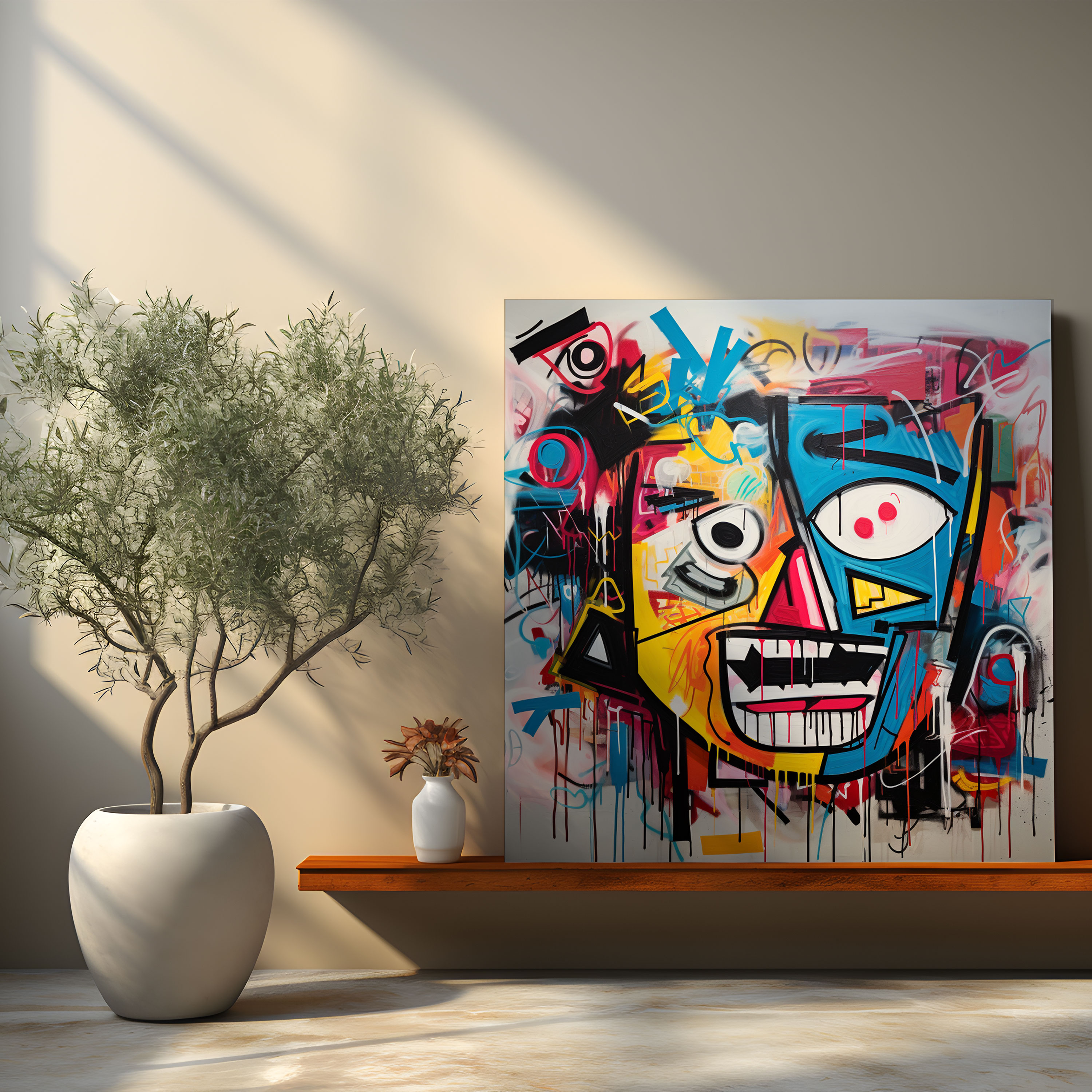 Basquiat Canvas Print - Abstract Graffiti Wall Art - Basquiat, Abstract Graffiti, Artistic Vision, Canvas Wall Art