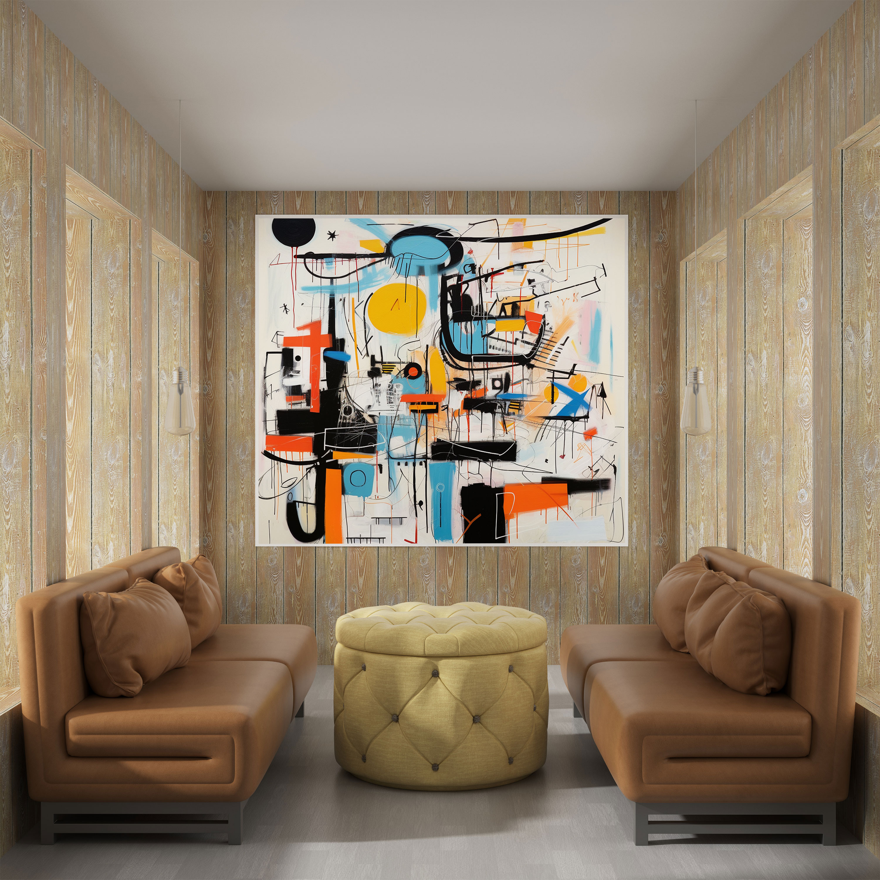 Basquiat Duvar Dekorasyonu - Gelecekten Esinlenmiş Kanvas Tablo - Duvar Sanatı Kanvas Duvar Sanatı