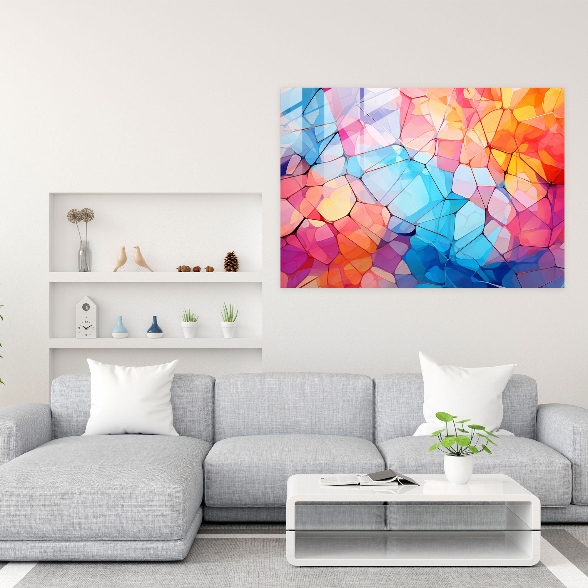 Blockchain Glass Print - Blockchain, Wall Decoration, Colorful, Blockchain