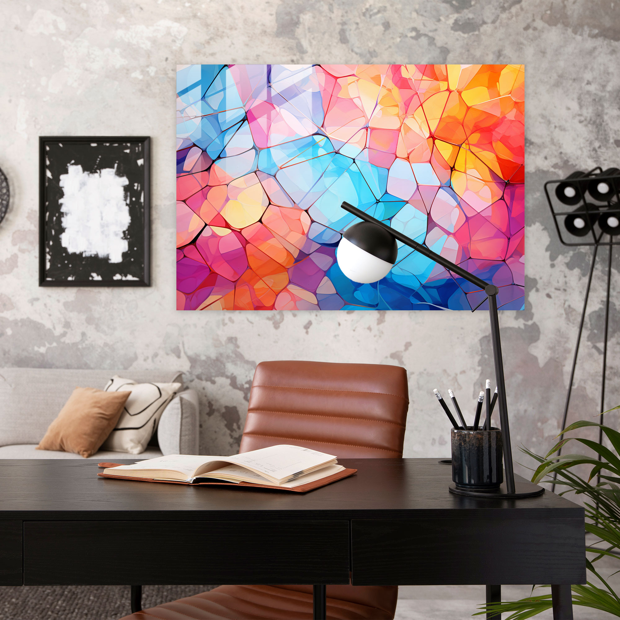 Blockchain Glass Print - Blockchain, Wall Decoration, Colorful, Blockchain
