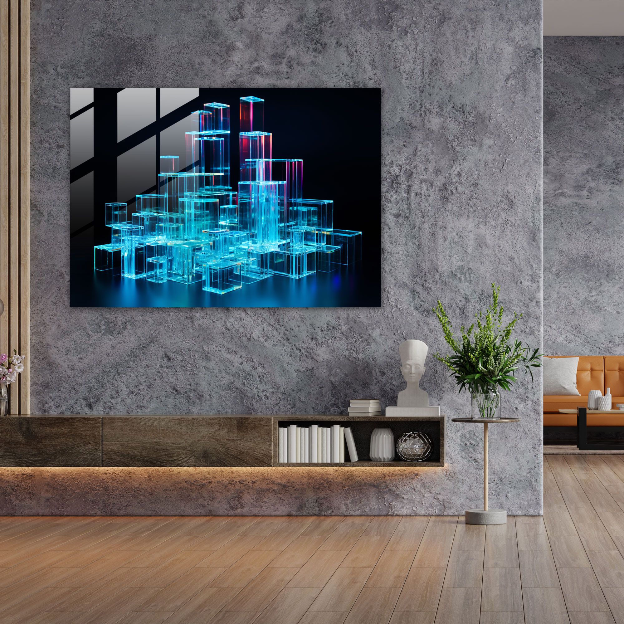 Blockchain Cam Sanatı - Modern Sanat Detaylı Cam Sanatı