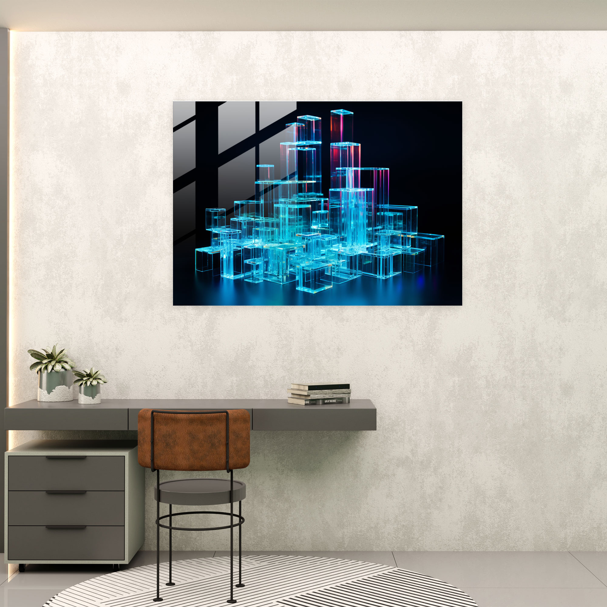 Blockchain Cam Sanatı - Modern Sanat Detaylı Cam Sanatı