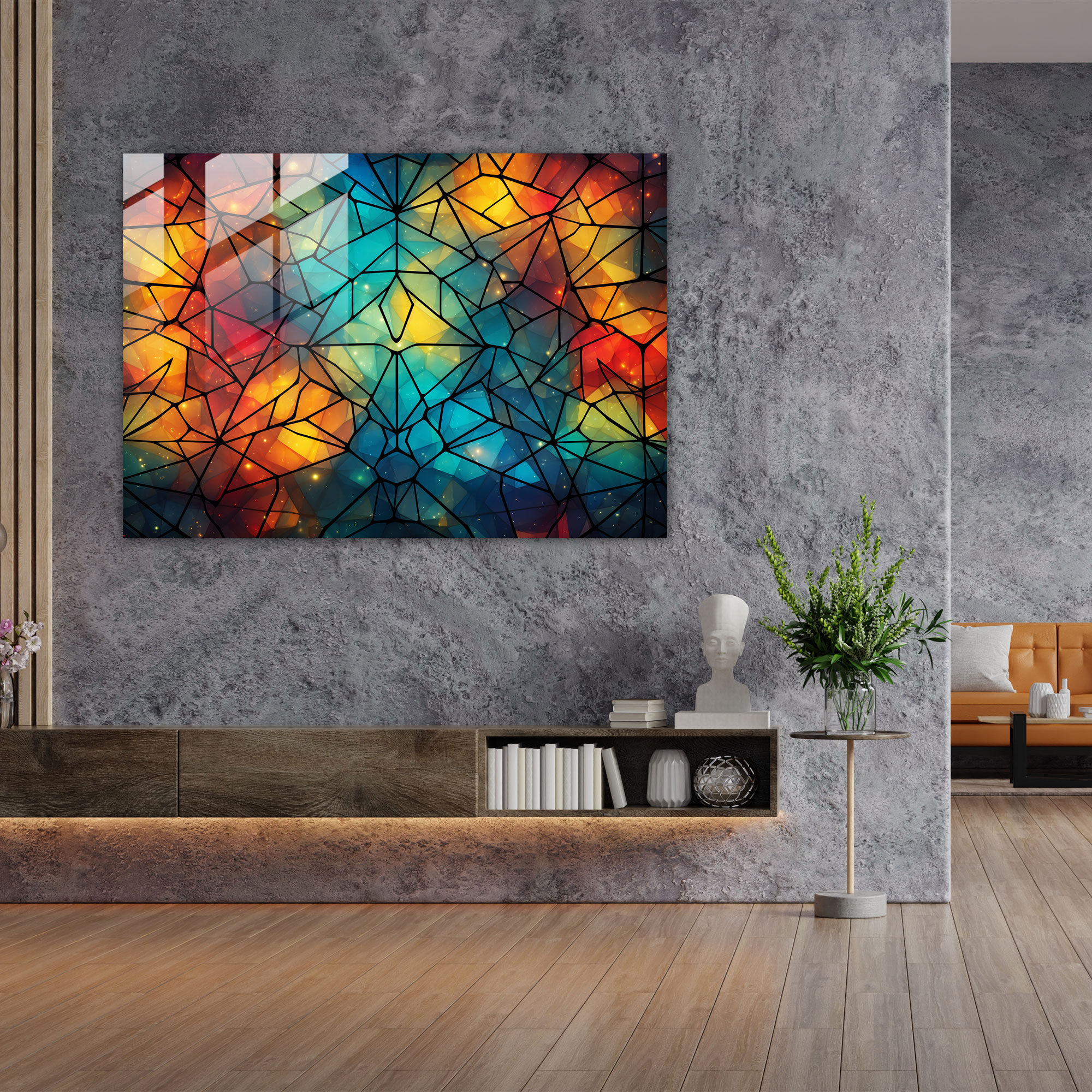 Blockchain Glass Print - Blockchain, Glass Art, Intricate Pattern, Glass Wall Art