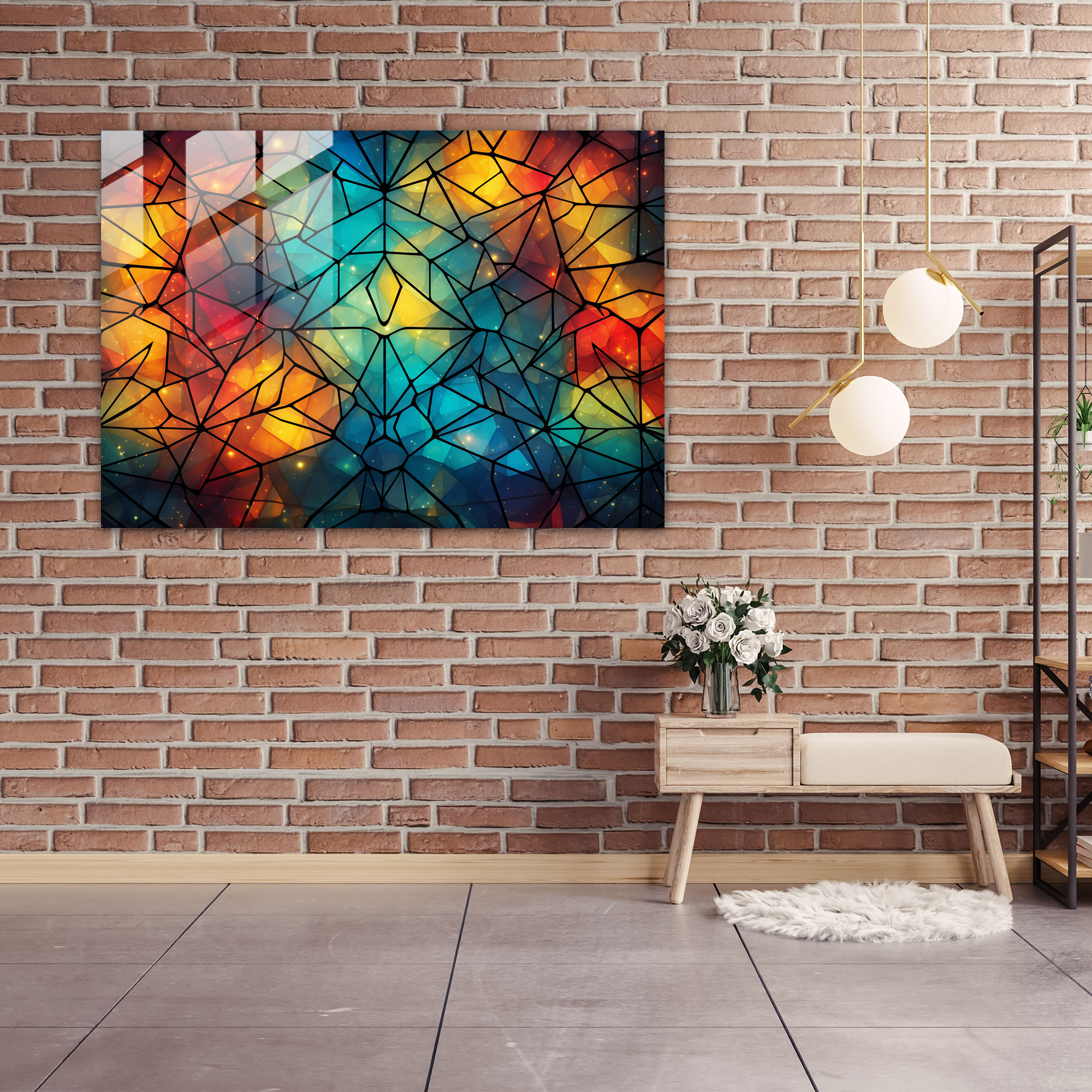 Blockchain Glass Print - Blockchain, Glass Art, Intricate Pattern, Glass Wall Art