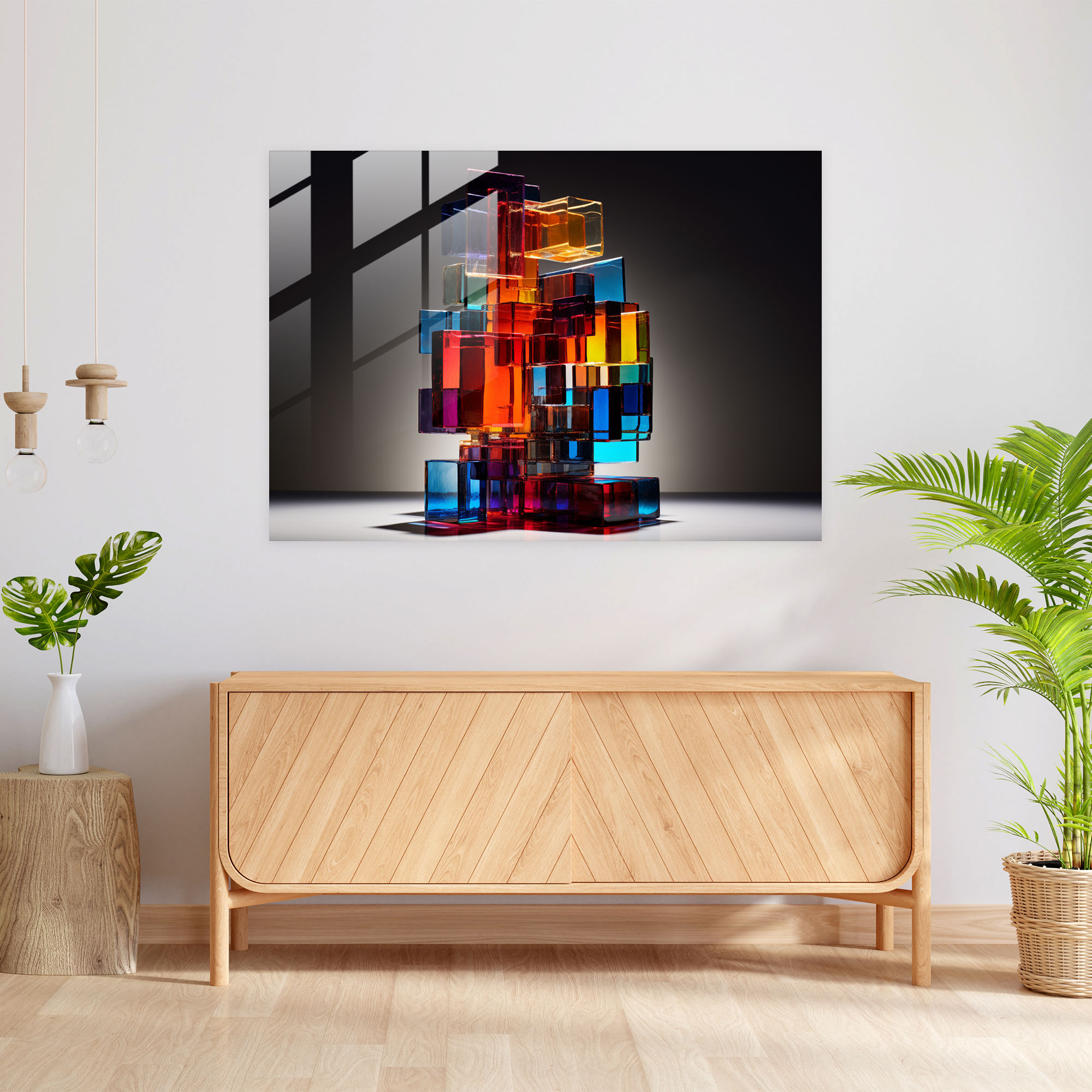 Blockchain Cam Sanatı - Ev Dekorasyonu Modern Sanat Sürekli Gelişen