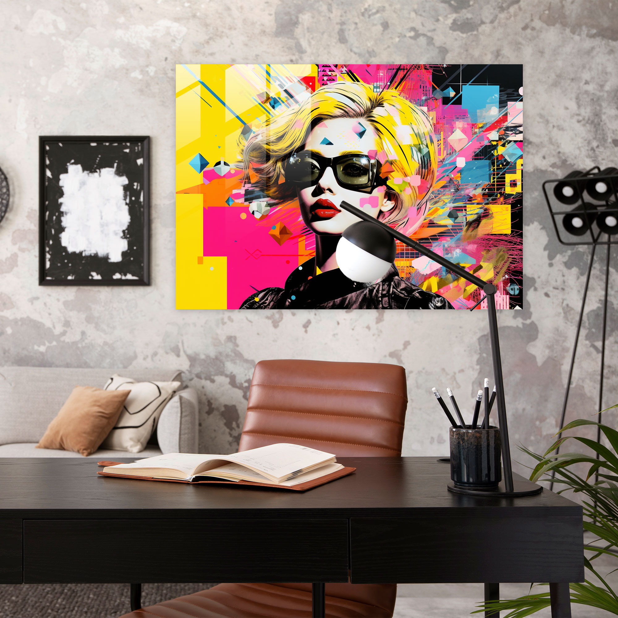 Blockchain Glass Wall Art - Blockchain, Modern Art, Vibrant Collage, Blockchain