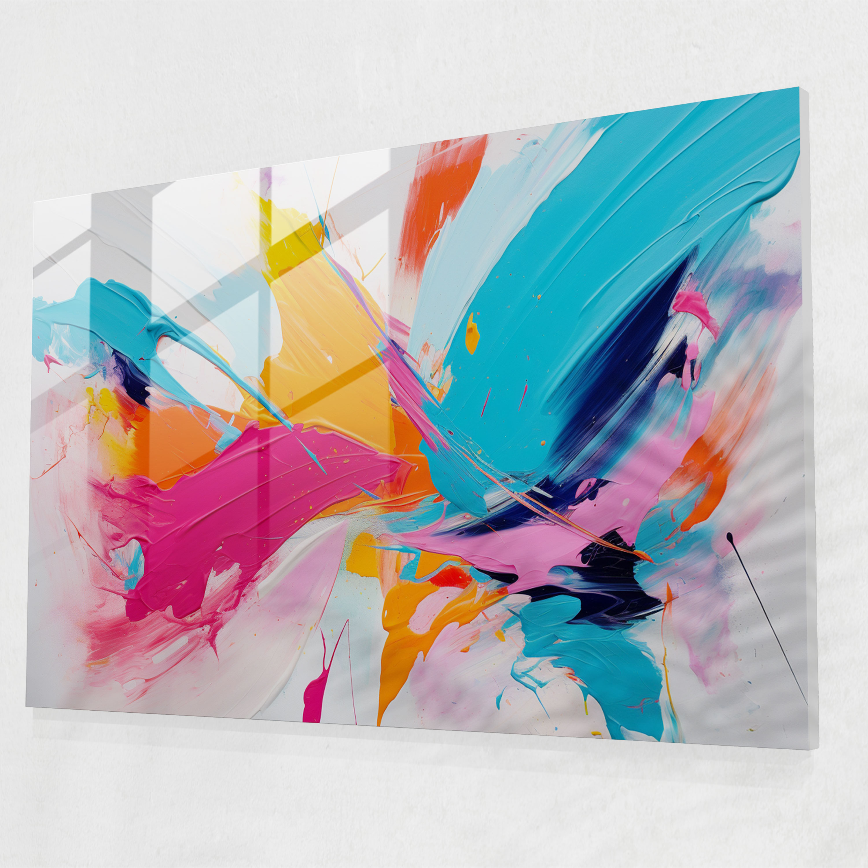 Blockchain Glass Wall Art - Blockchain, Abstract Expressionist Painting, Glass Wall Art, Ever-Evolving