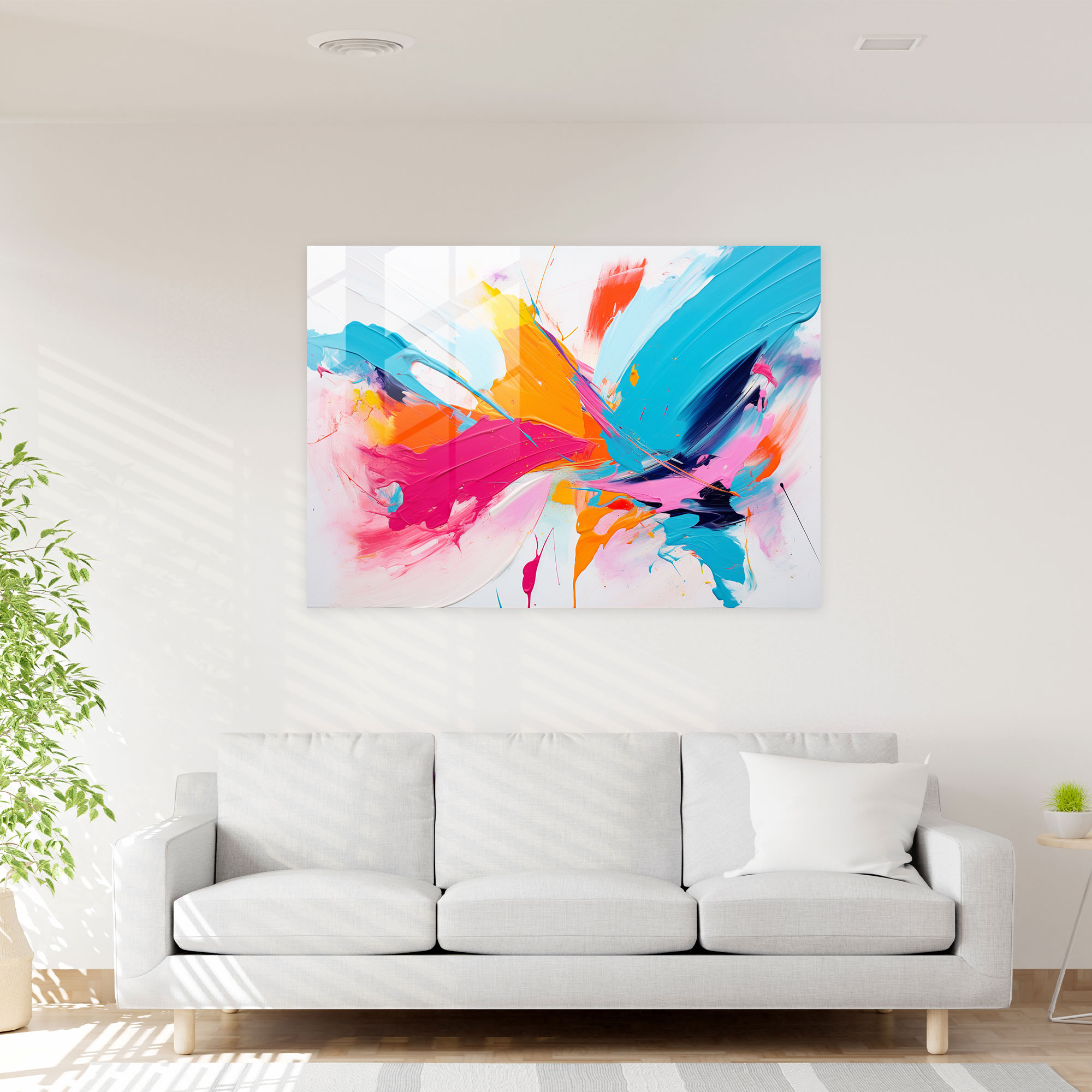 Blockchain Glass Wall Art - Blockchain, Abstract Expressionist Painting, Glass Wall Art, Ever-Evolving