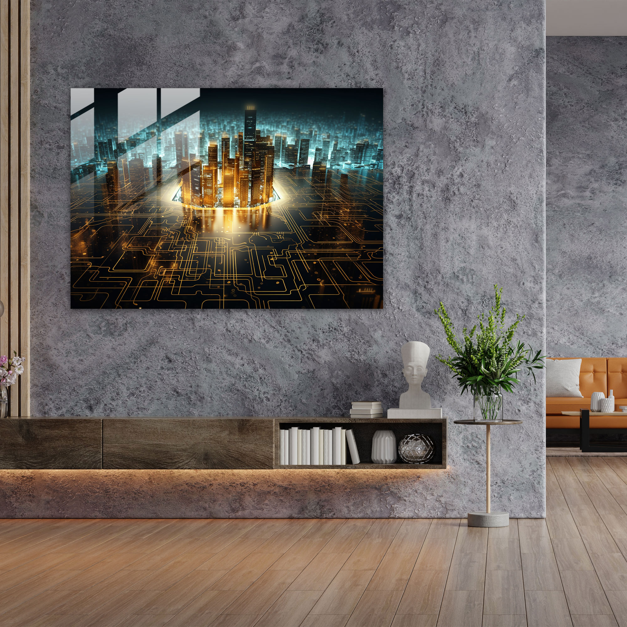 Blockchain Glass Print - Blockchain, Blockchain, Glass Print, Mosaic-Inspired Artwork