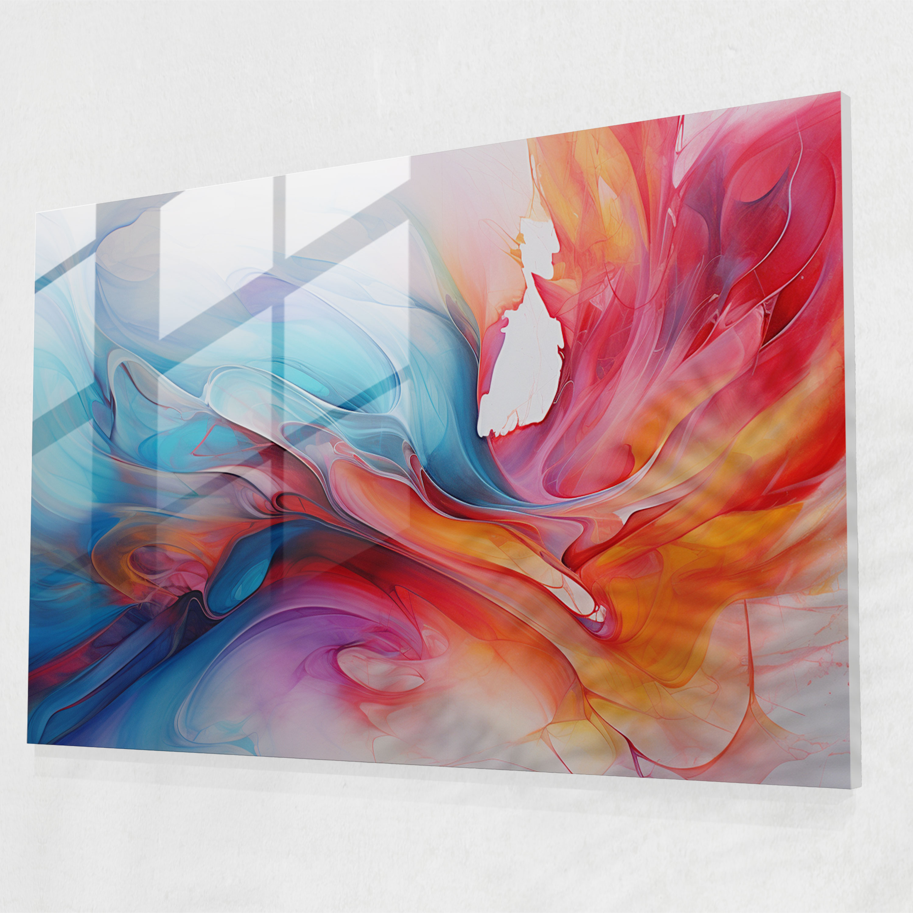 Blockchain Glass Print - Blockchain, Home Decoration, Abstract Acrylic Painting, Wall Decoration
