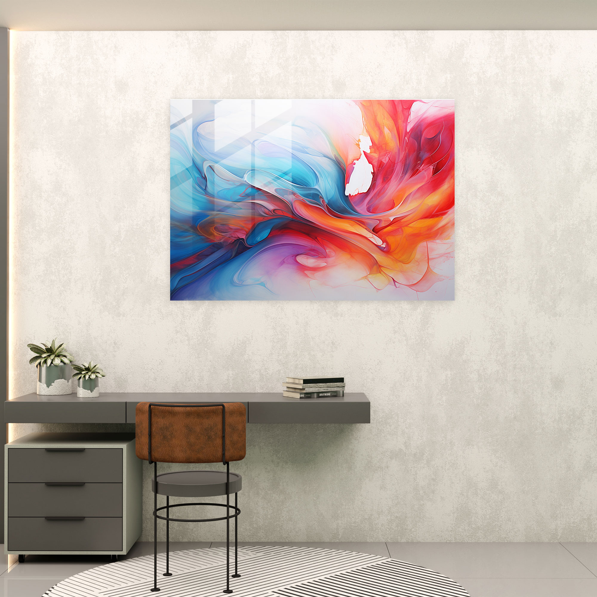 Blockchain Glass Print - Blockchain, Home Decoration, Abstract Acrylic Painting, Wall Decoration