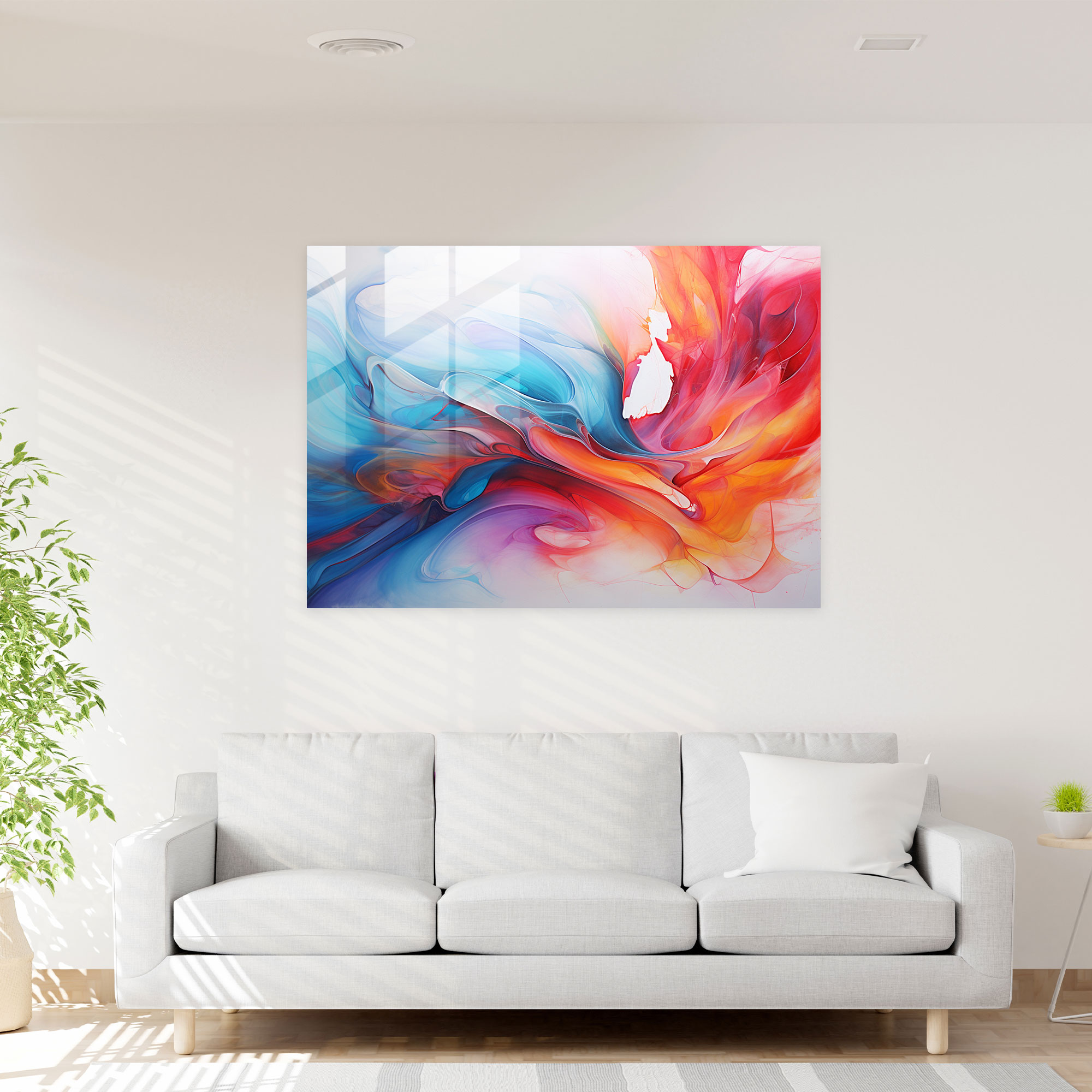 Blockchain Glass Print - Blockchain, Home Decoration, Abstract Acrylic Painting, Wall Decoration