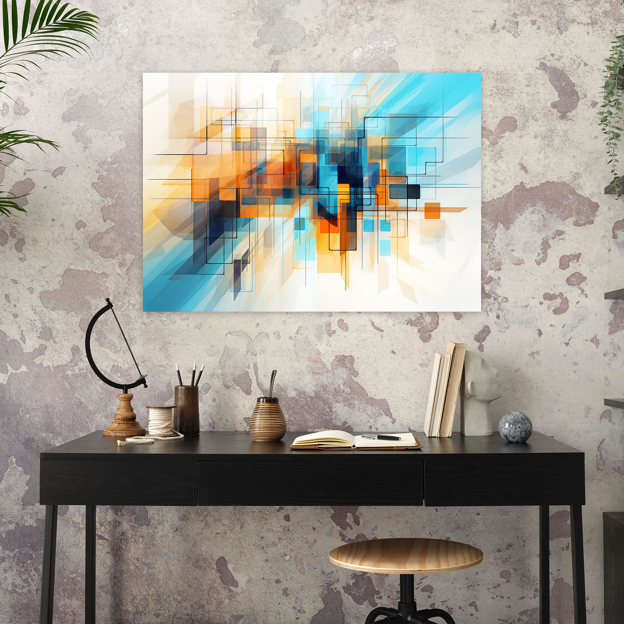 Blockchain Cam Tablo - Ev Dekorasyonu Modern Sanat