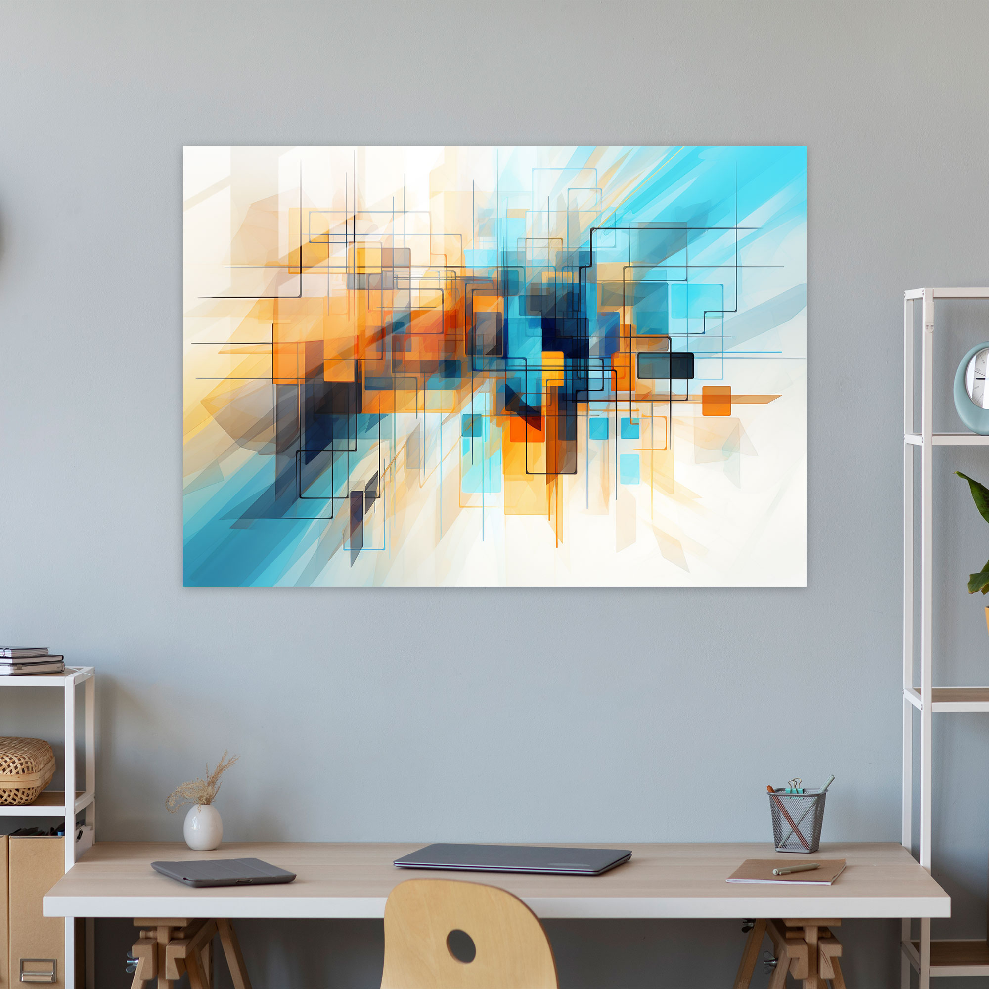 Blockchain Cam Tablo - Ev Dekorasyonu Modern Sanat