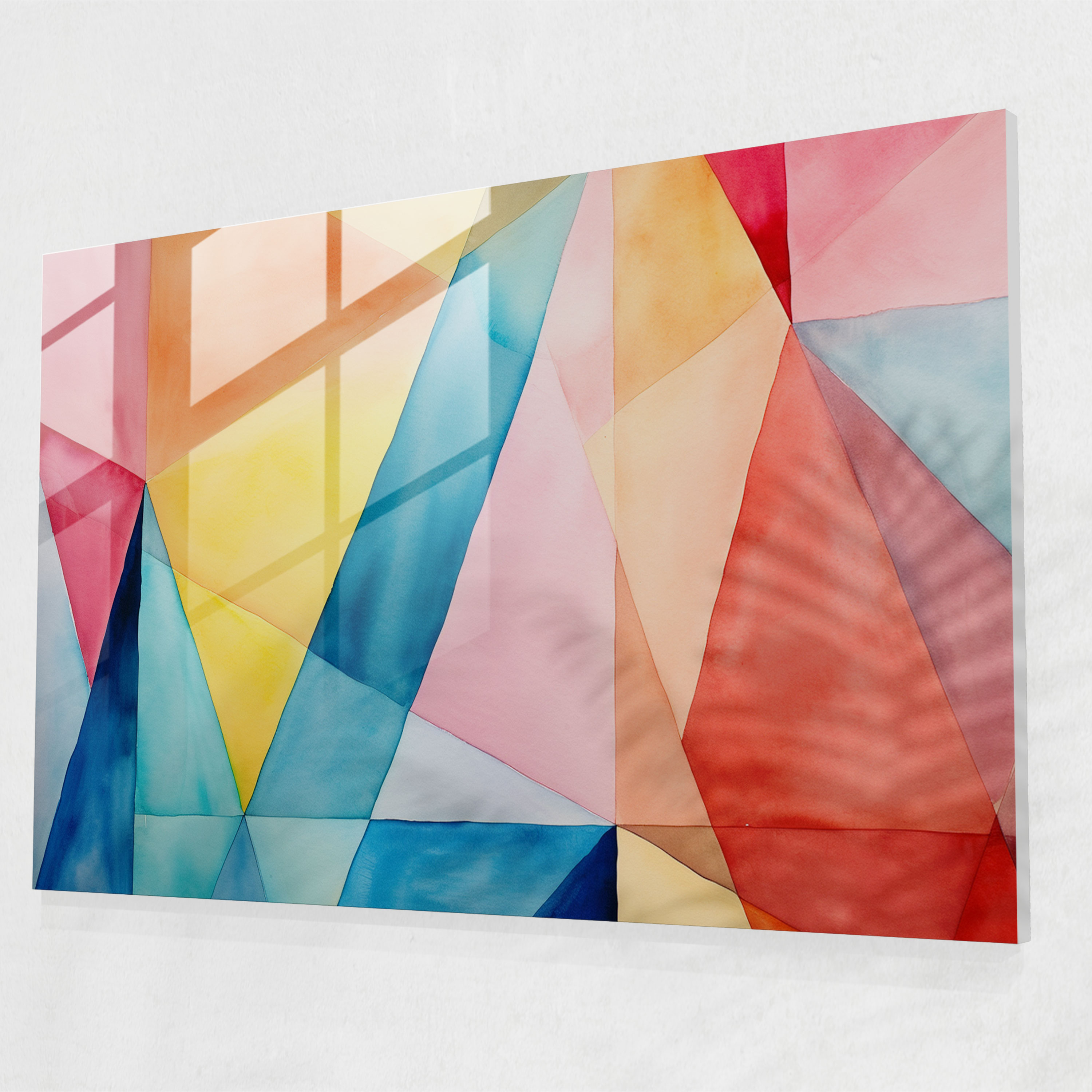 Blockchain Glass Print - Blockchain, Colorful, Glass Art, Watercolor Painting