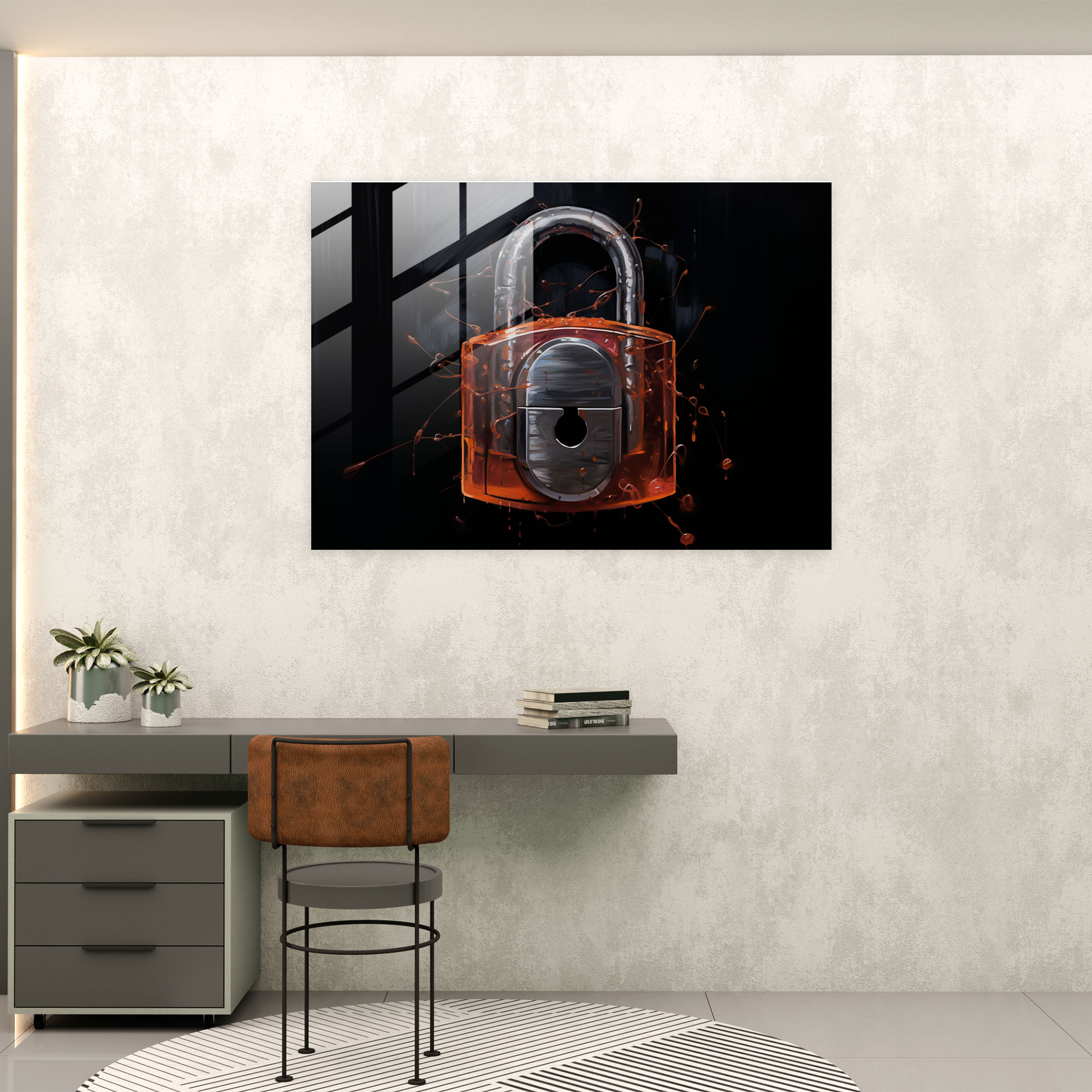 Blockchain Cam Tablo - Blockchain Cam Sanatı Duvar Dekorasyonu