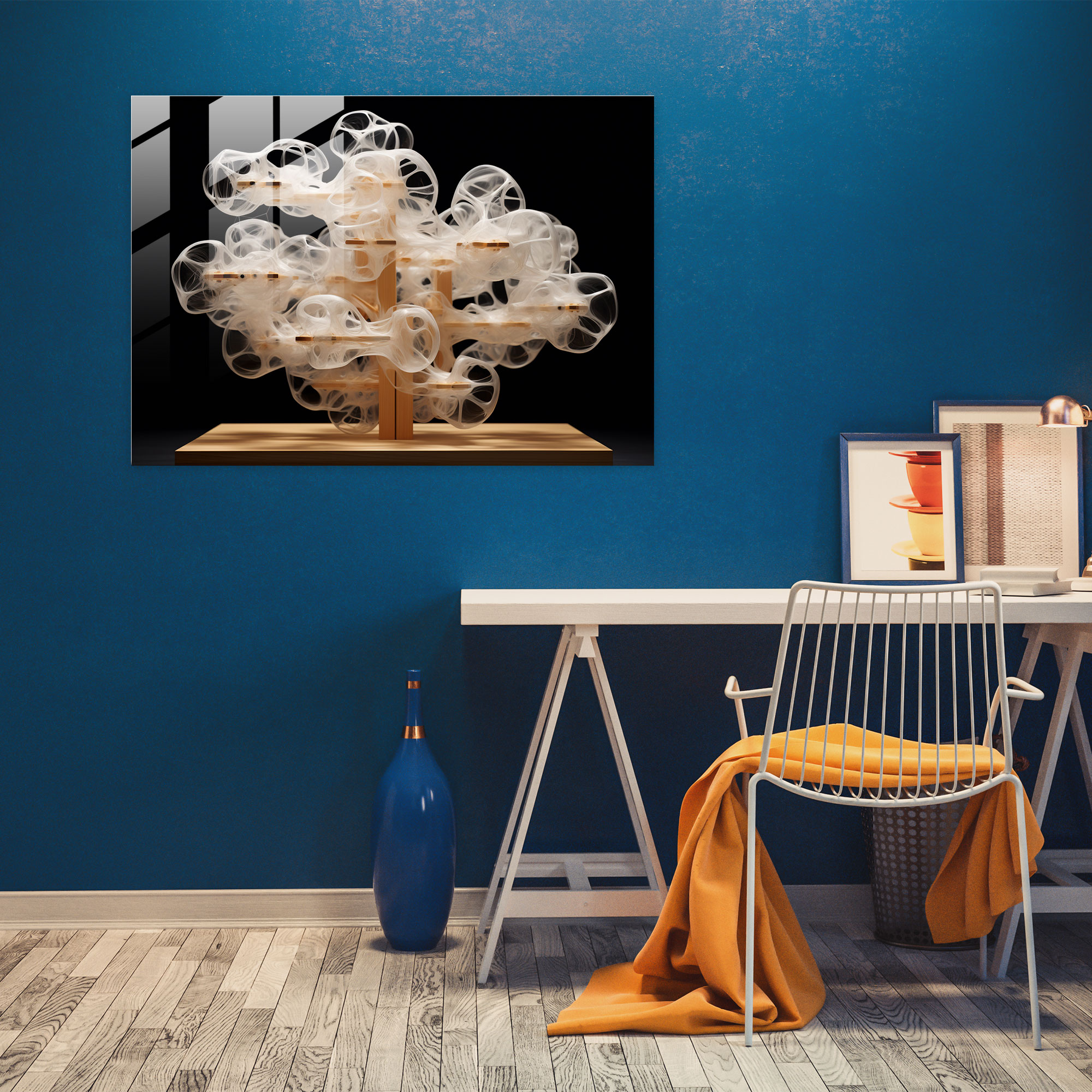 Blockchain Glass Art - Blockchain, Glass Print, Nodes, Wall Decoration